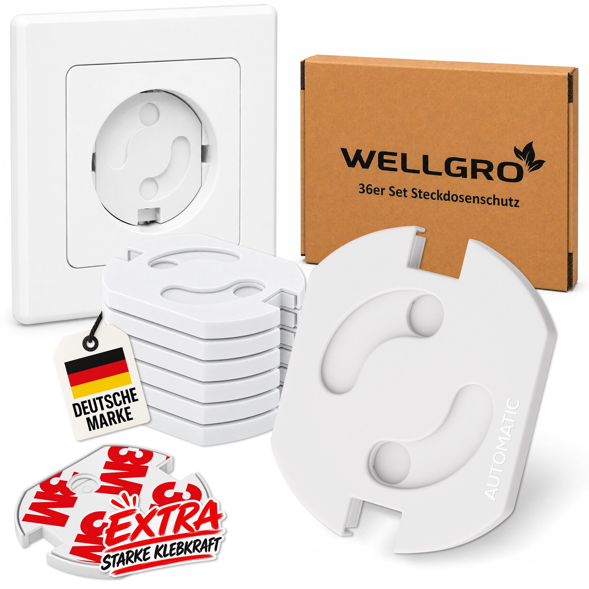 Wellgro Kindersicherung Steckdosen Schutz - mit Drehmechanik