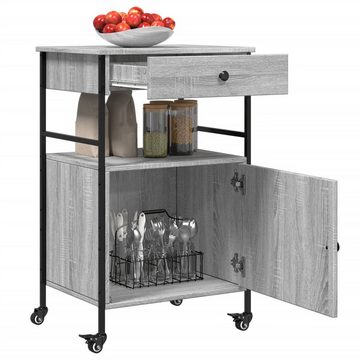 vidaXL Küchenwagen Küchenwagen Grau Sonoma 56x43x89,5 cm Holzwerkstoff