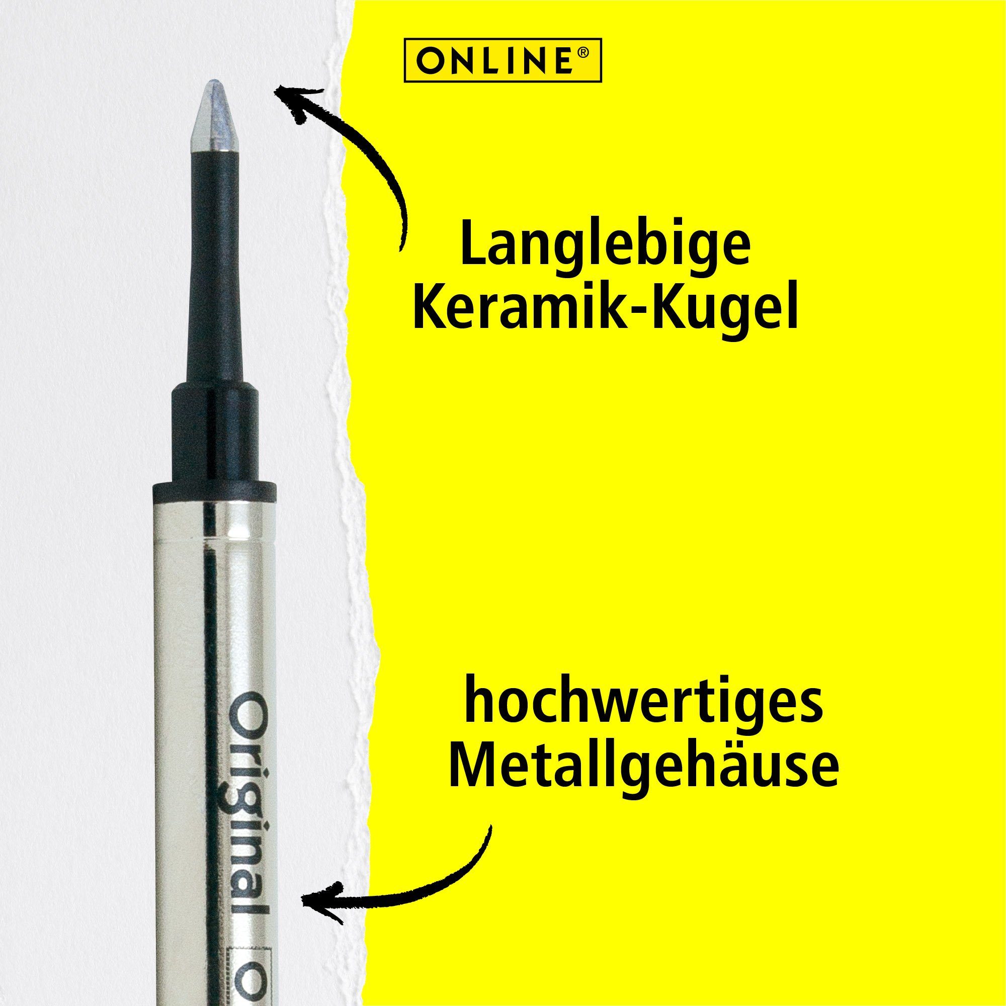 Online Pen Tintenroller dokumentenecht, hergestellt Blau Mine, Rollerball Standard-Tintenroller, Deutschland für in