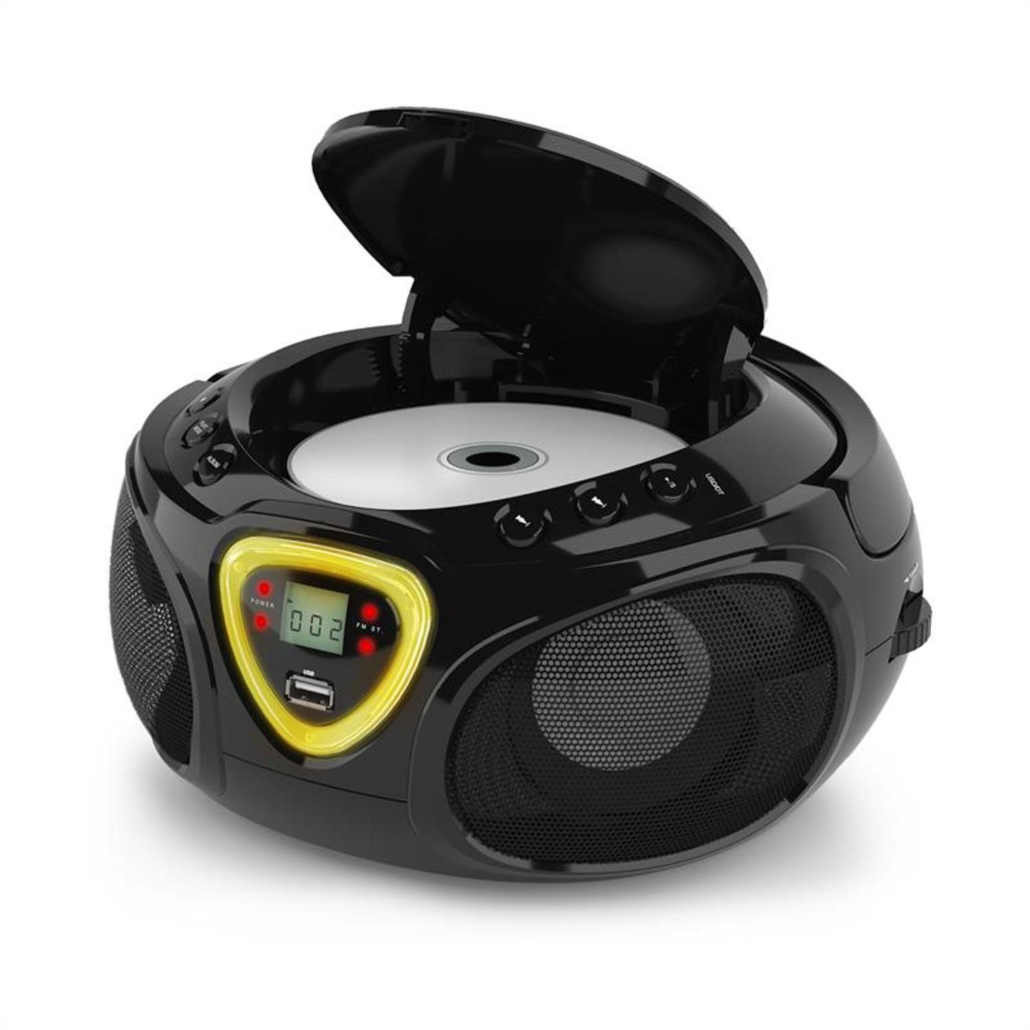 Auna Roadie CD Spieler Kinder Soundbox) CD Musikbox Player Bluetooth Schwarz (FM-Radio, Radio Radio tragbar