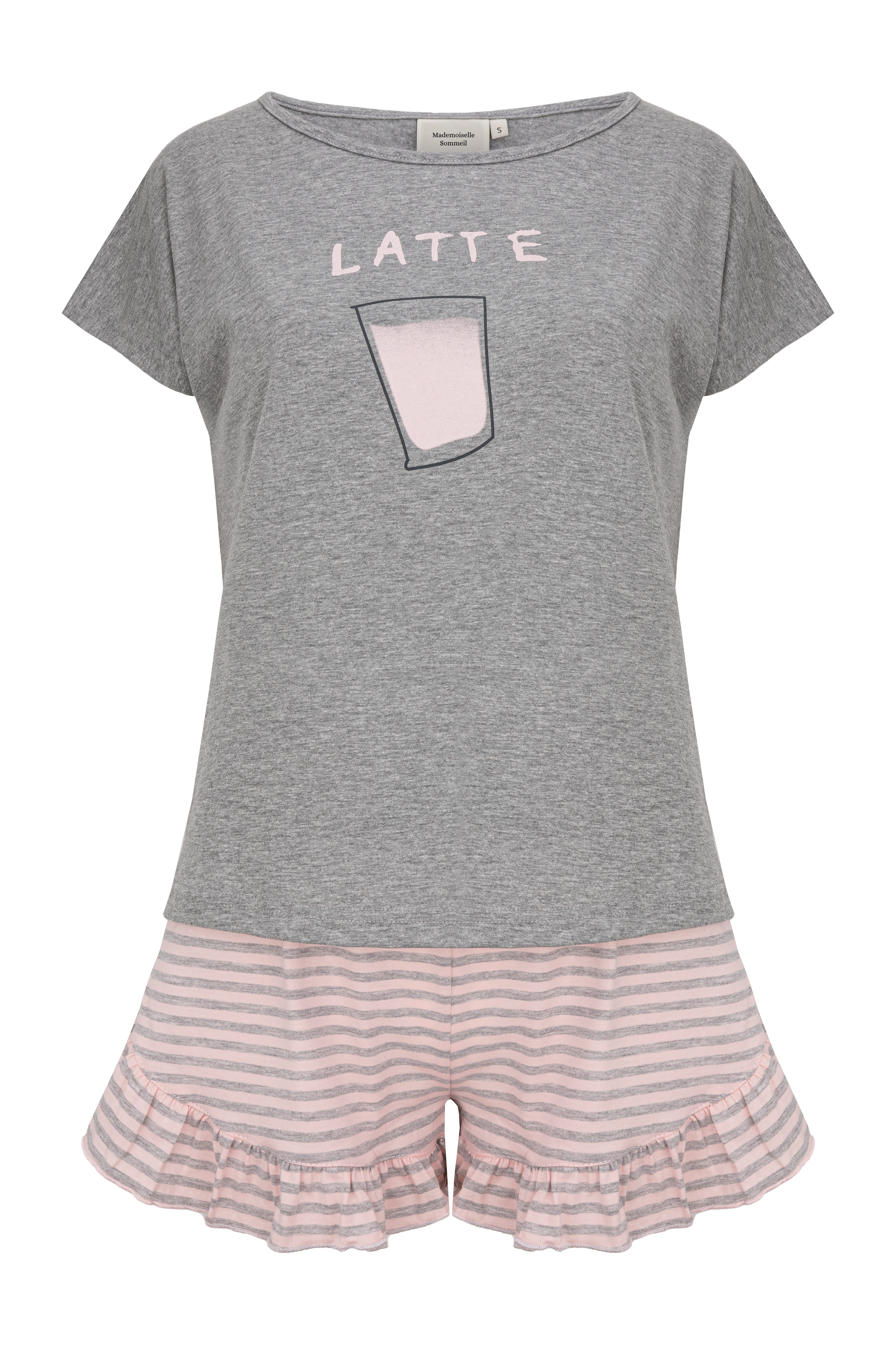 Mademoiselle Sommeil Shorty Pyjama mit Kaffee-Motiv (2 tlg., 1 Stück) und R günstig online kaufen