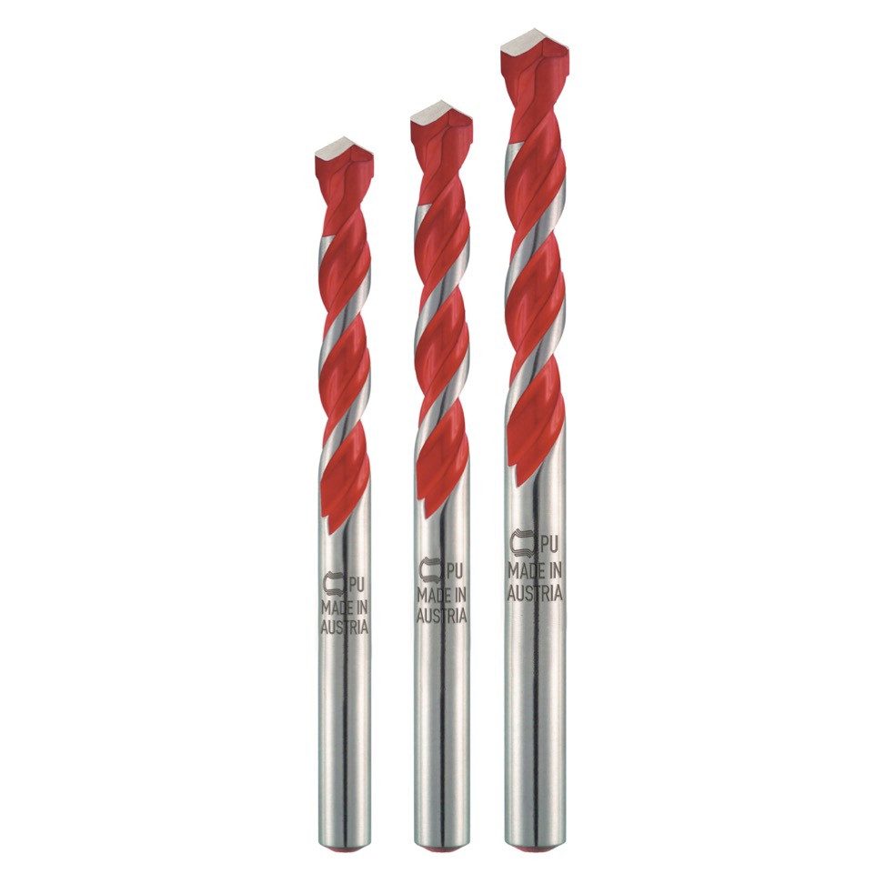 Alpen Universalbohrer Profi Multicut PM 3 tlg. Hartmetall Mehrzweckbohrer Set 5 - 8 mm PGM