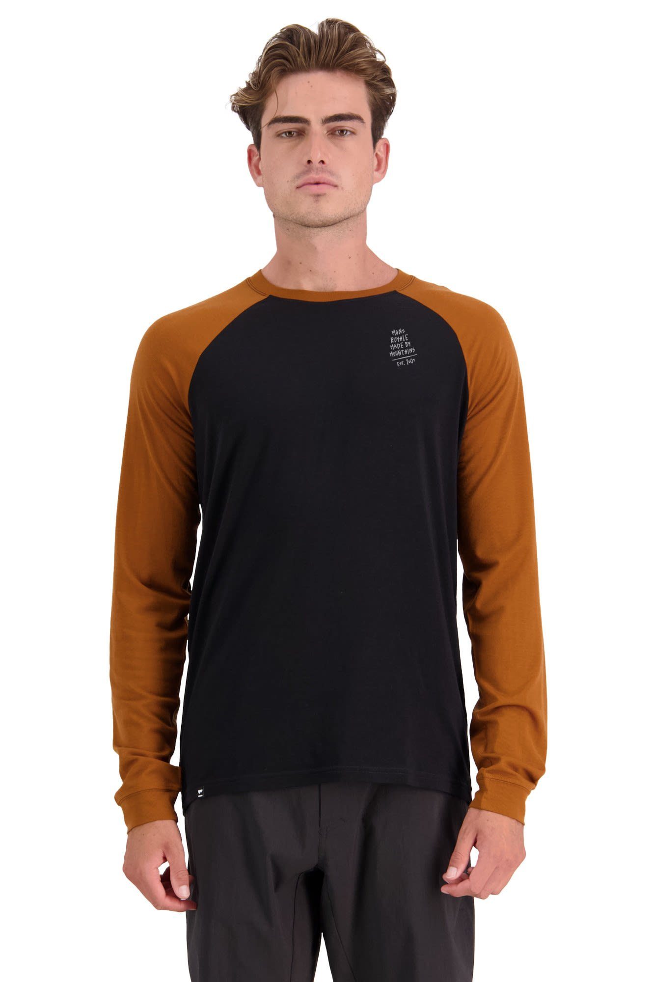 Herren Royale M - Mons Copper Mons Raglan Langarmshirt Icon Royale Langarm-Shirt Black