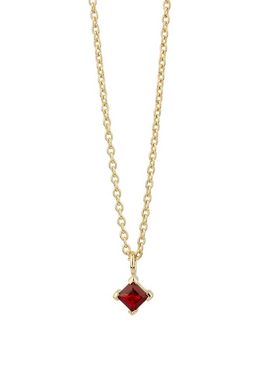 Carolin Stone Jewellery Kette mit Anhänger 2er vergoldete Halskette roter Granat
