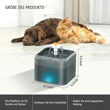 Vicbuy Trinkbrunnen 2L, Hund LED Trinkautomat, Katzen Wasserspender leise