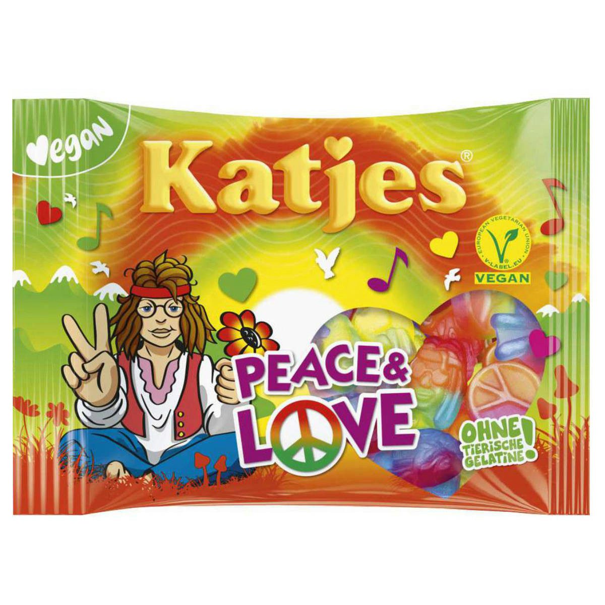 KATJES Süßigkeit, Katjes Peace & Love Fruchtgummi vegetarisch/vegan geeignet 175g