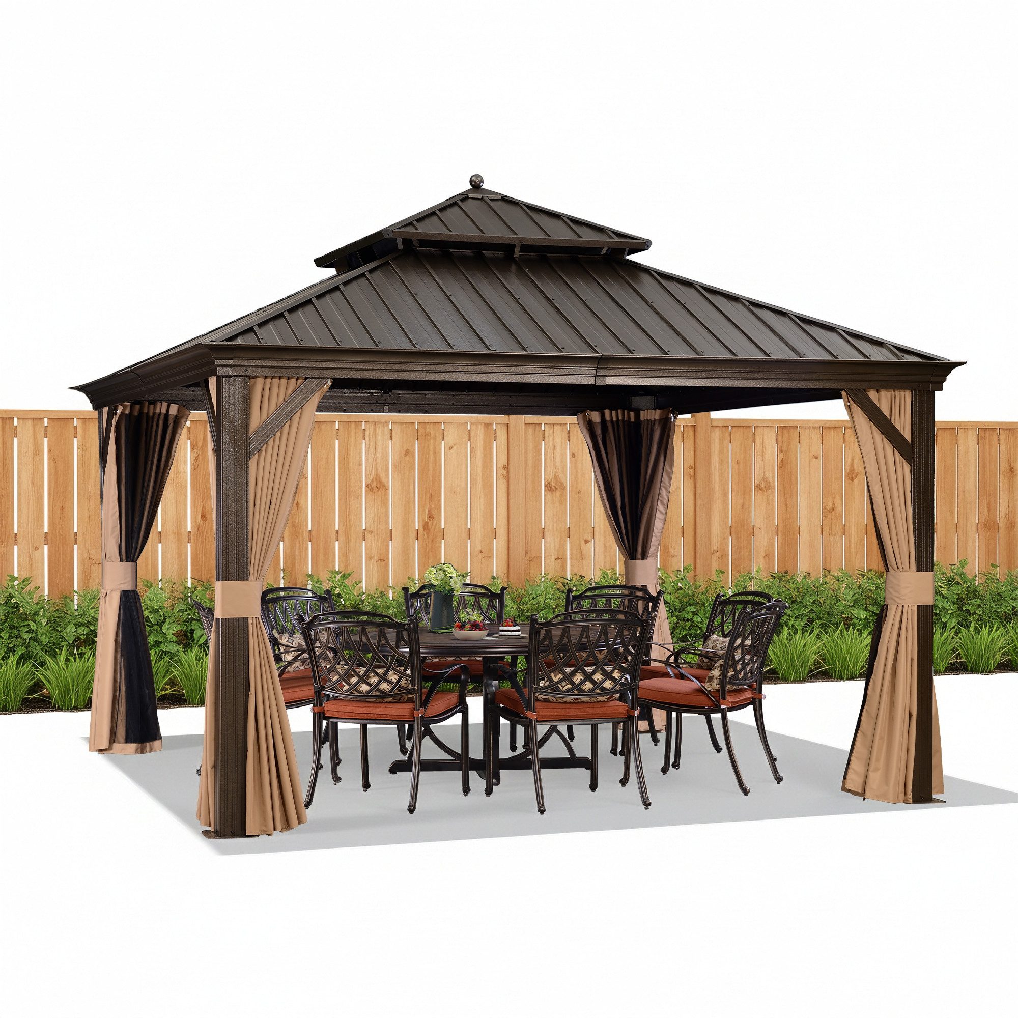 PURPLE LEAF Pavillon Außenbereich Alu Gartenpavillon mit Stahldach Hardtop günstig online kaufen