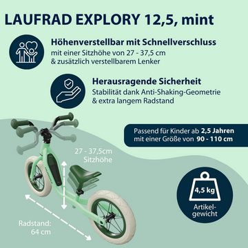 Hudora Laufrad Explory 12,5 Zoll,verstellbare Sattelhöhe, Luftreifen