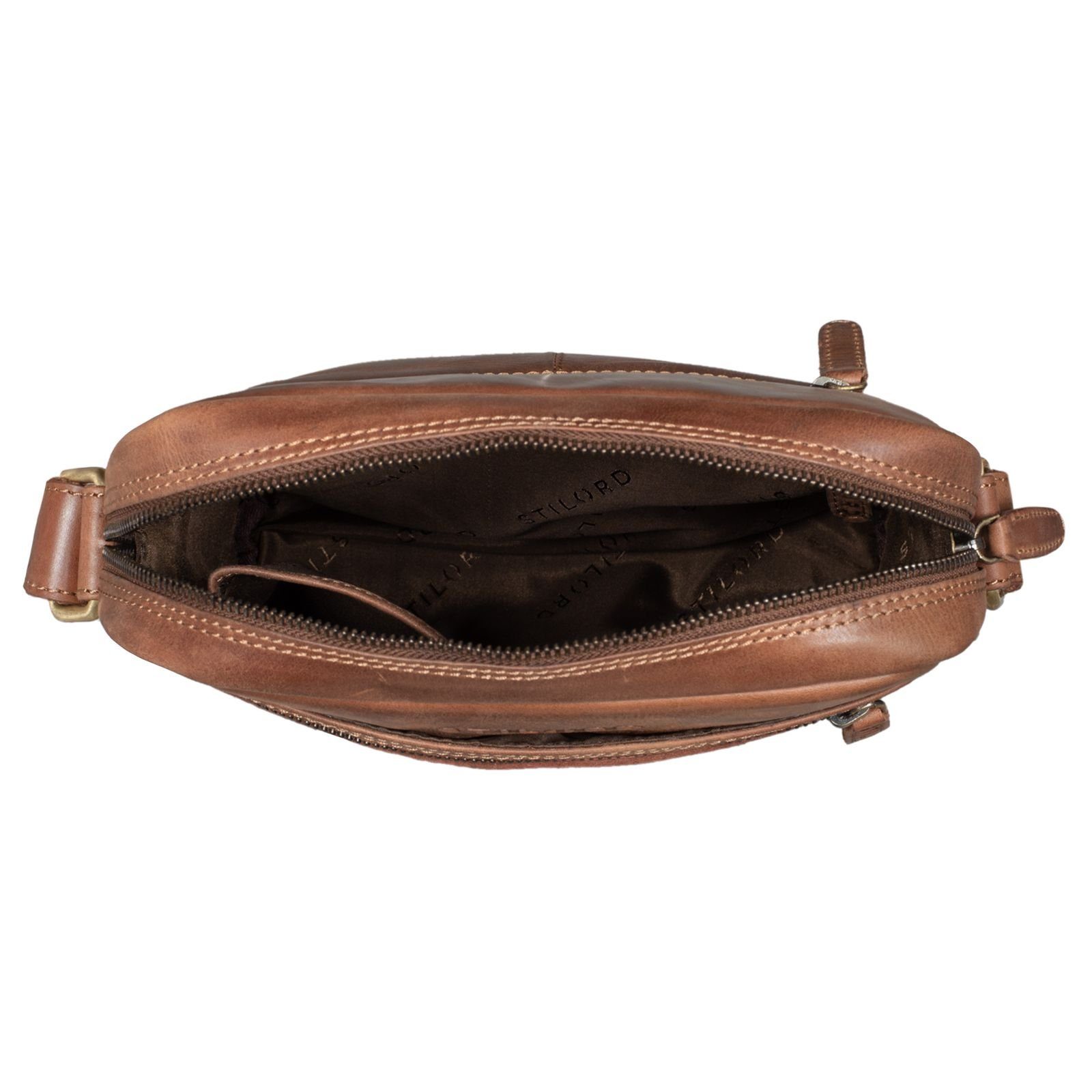 Echtleder Umhängetasche Herren STILORD andorra - "Vince" Messenger braun Bag