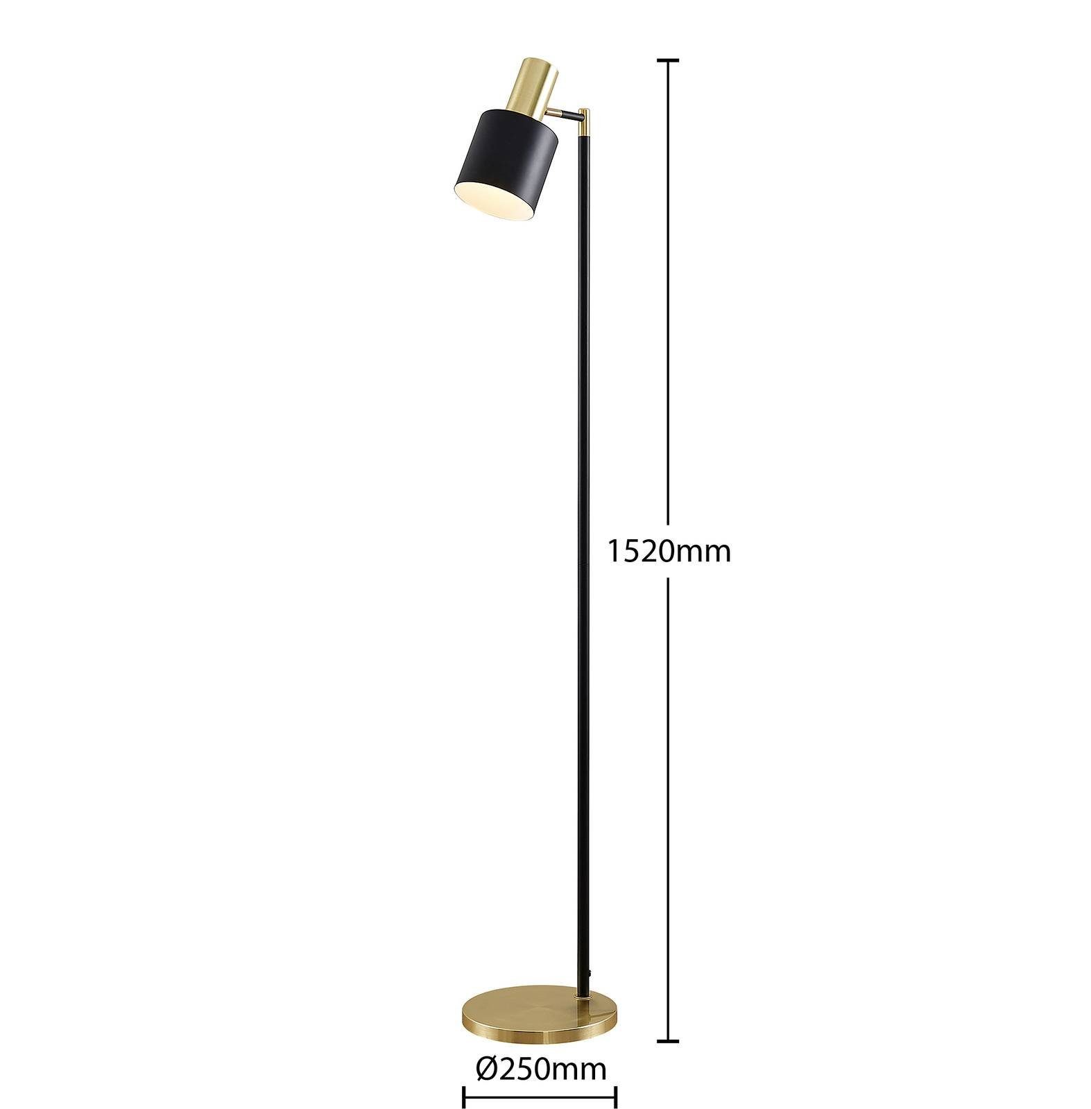 Lindby Stehlampe Braska, Leuchtmittel Metall, inklusive, matt, messing Schwarz nicht matt, E27 1 Modern, flammig