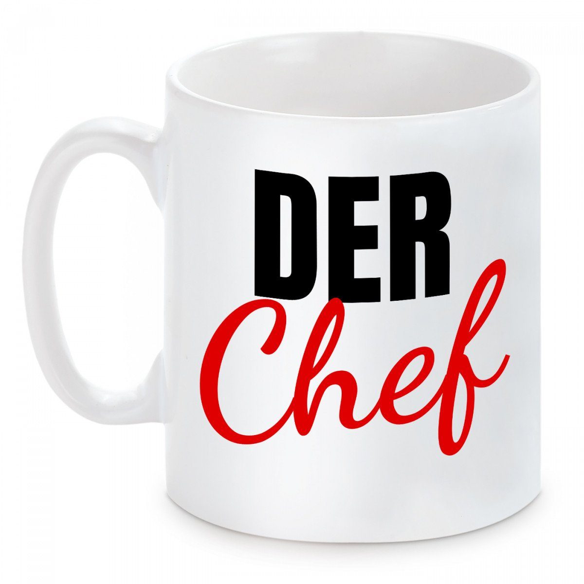 Herzbotschaft Tasse Kaffeebecher mit Motiv Der Chef, Keramik, Kaffeetasse spülmaschinenfest und mikrowellengeeignet