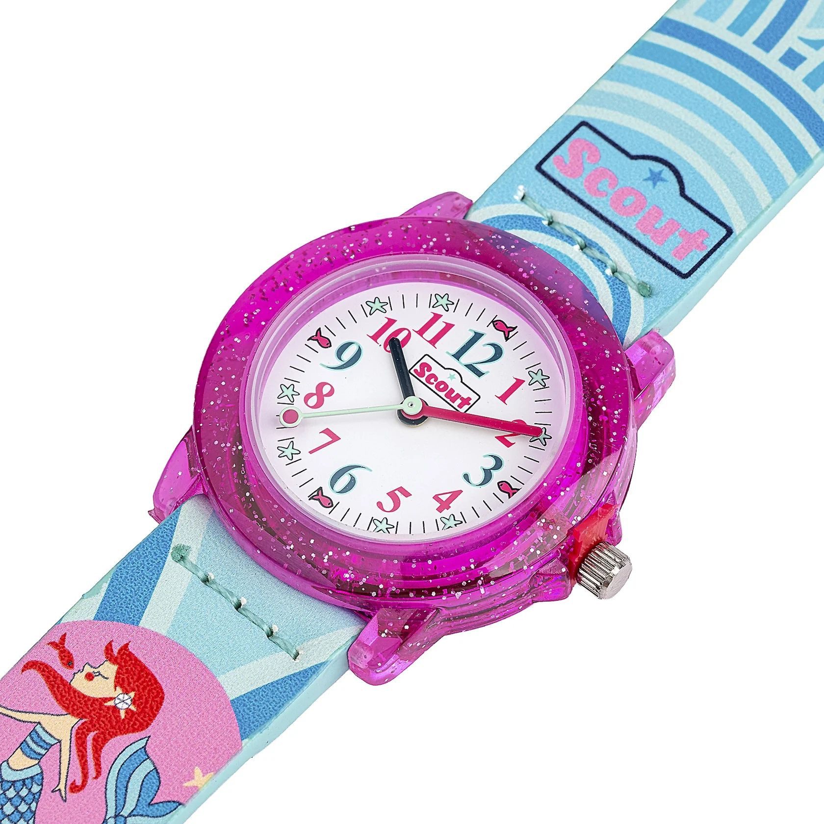 Scout Quarzuhr Crystal Kinderuhr 164000009 Mädchen Uhr 32 mm Meer blau rosa 5 Bar
