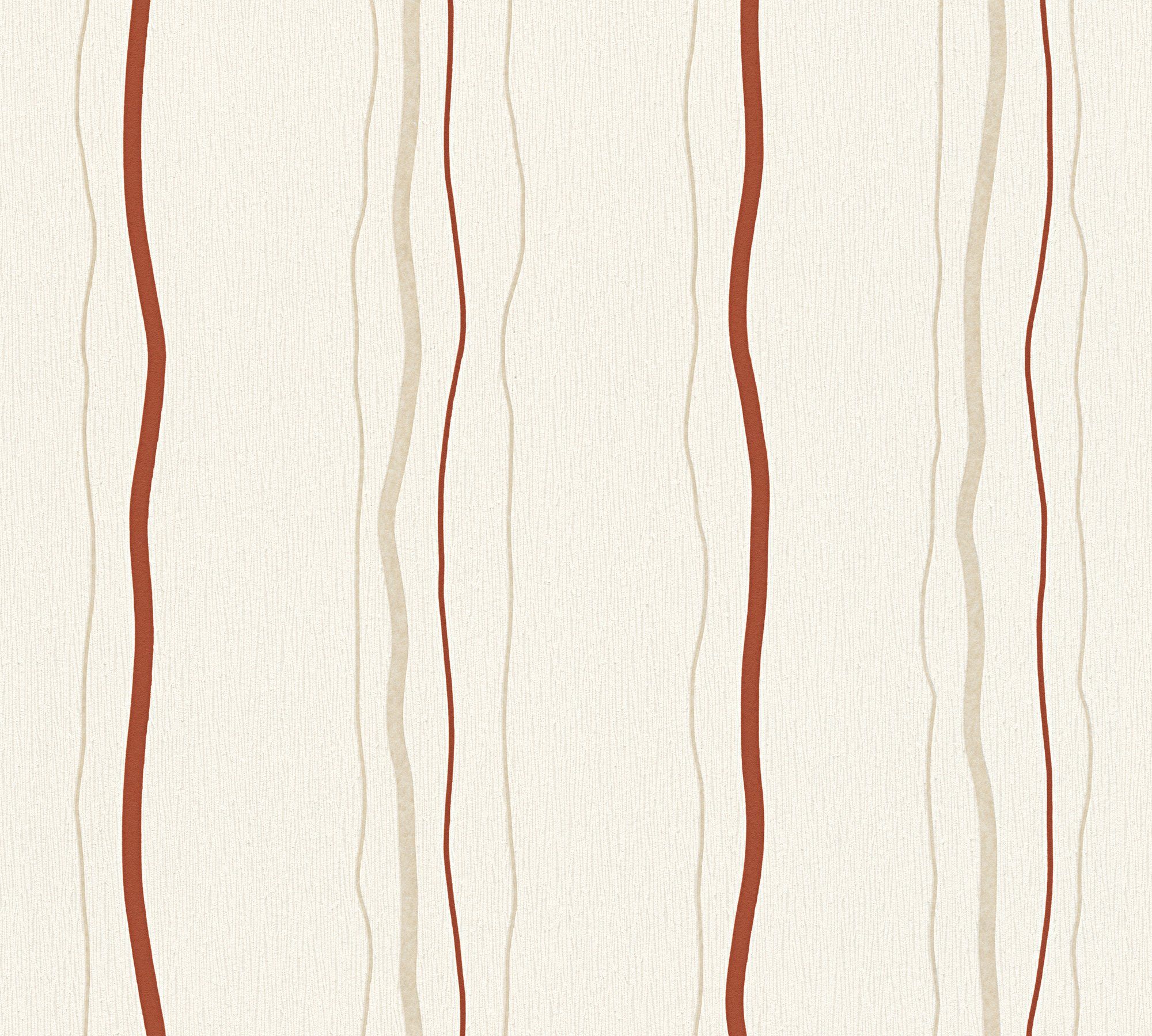 Vliestapete Tapete Création Streifen Style, Creme Beige Natural A.S. gestreift, Rot