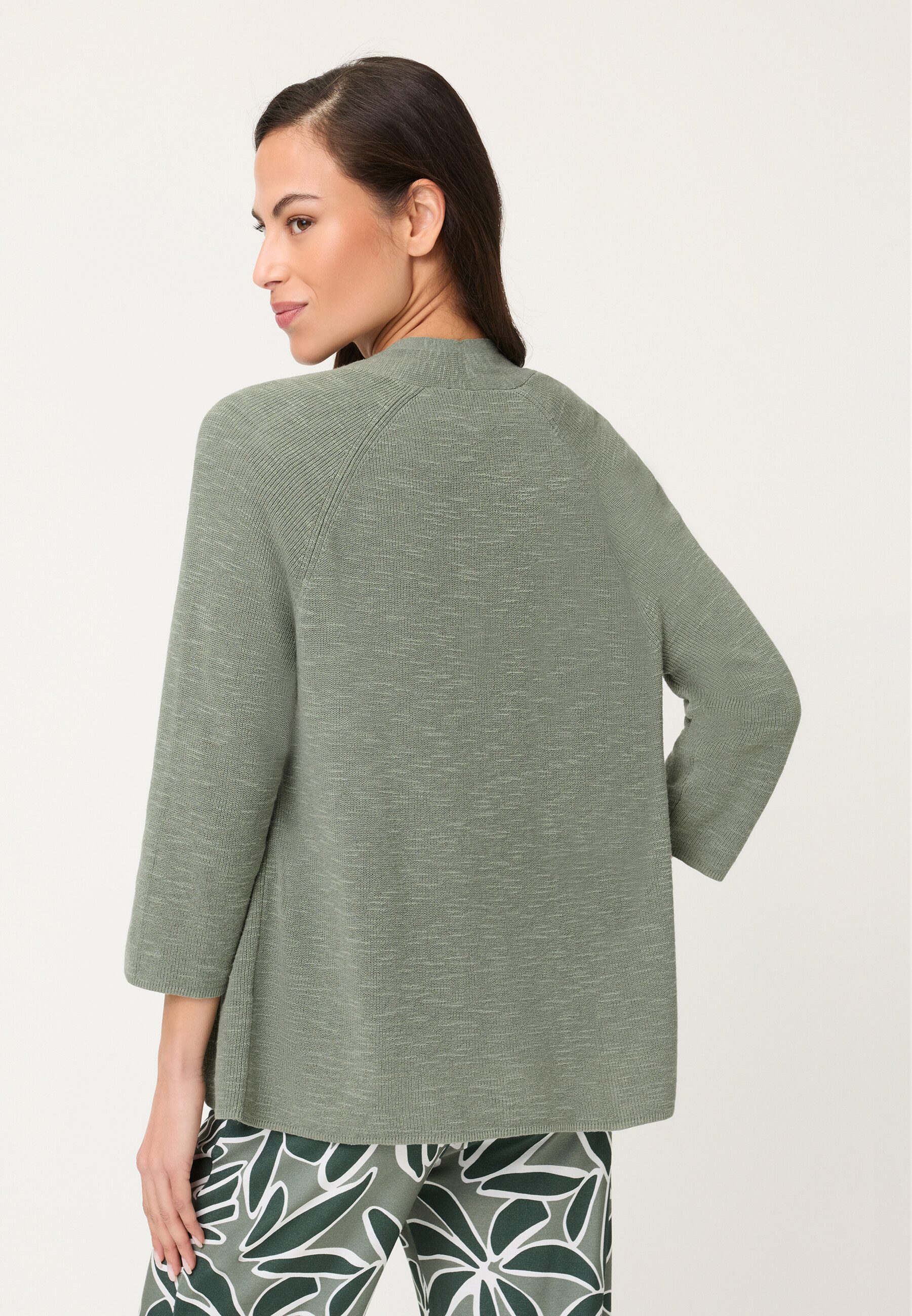 Olsen Cardigan Cardigan mit Schalkragen und 3/4-Ärmeln