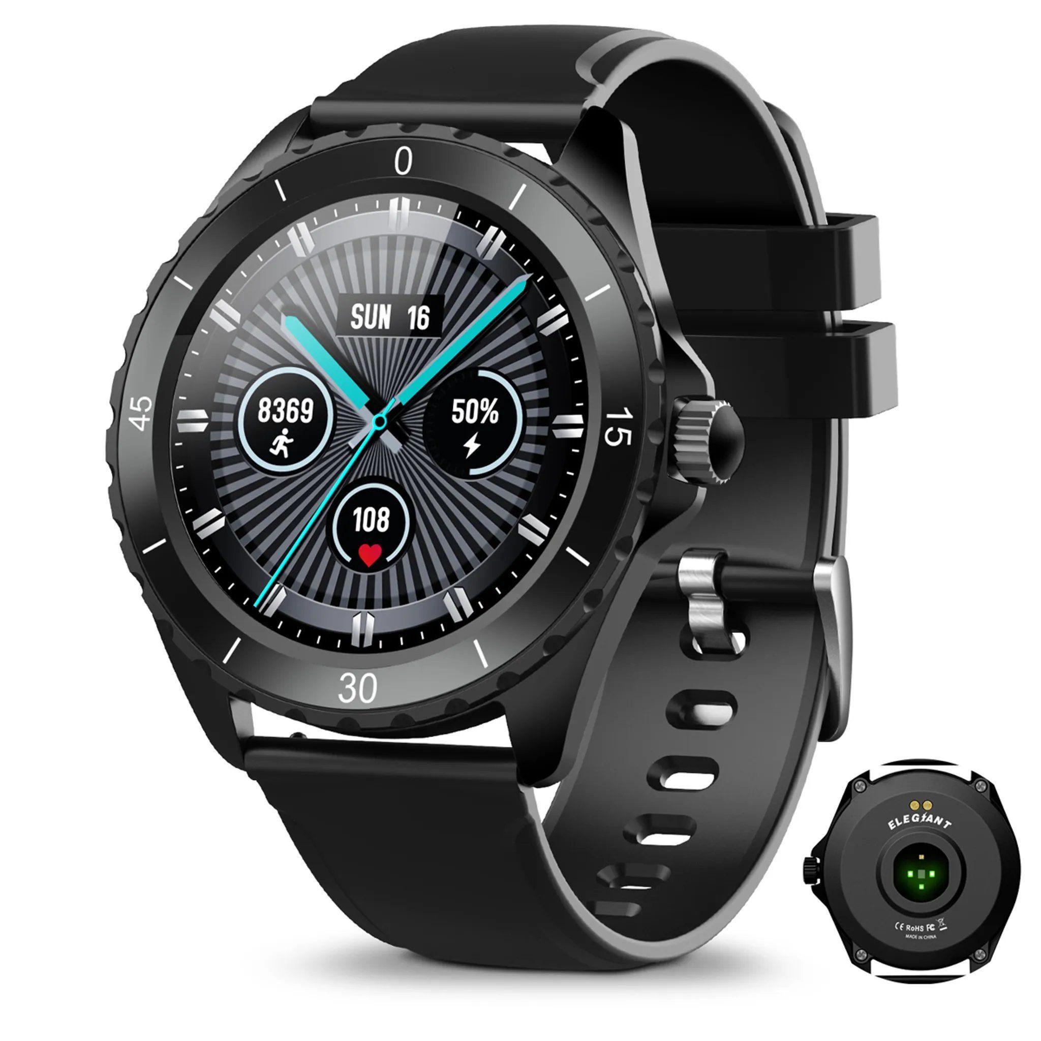 ELEGIANT C520 Smartwatch (1,3 Zoll), Band wechselbar, Design, Hoher Komfort, Ausstrahlender Luxus