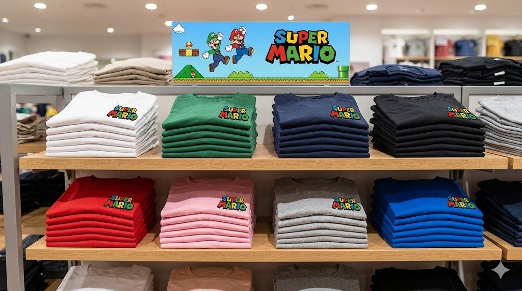 Blondie & Brownie T-Shirt Mario Luigi Peach Yoshi Patch Damen T-Shirt Retro Gaming Design Shirt (Einzelstück, Einzelartikel) RetroPatch Gaming Streetwear Logo