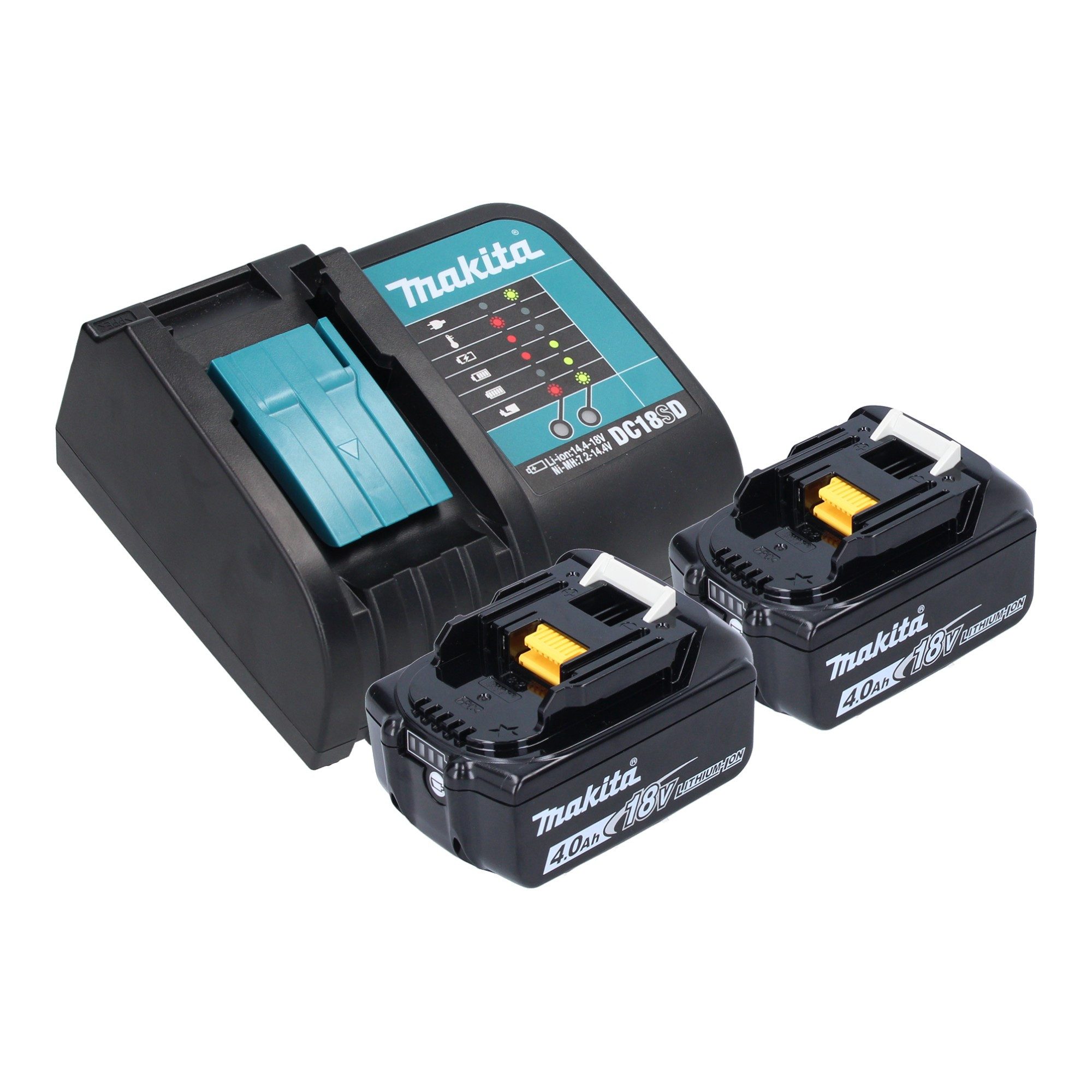 Makita Baustrahler DML 808 SM Akku Handstrahler 14,4 / 18 V 190 lm LED + 2x Akku 4,0 Ah