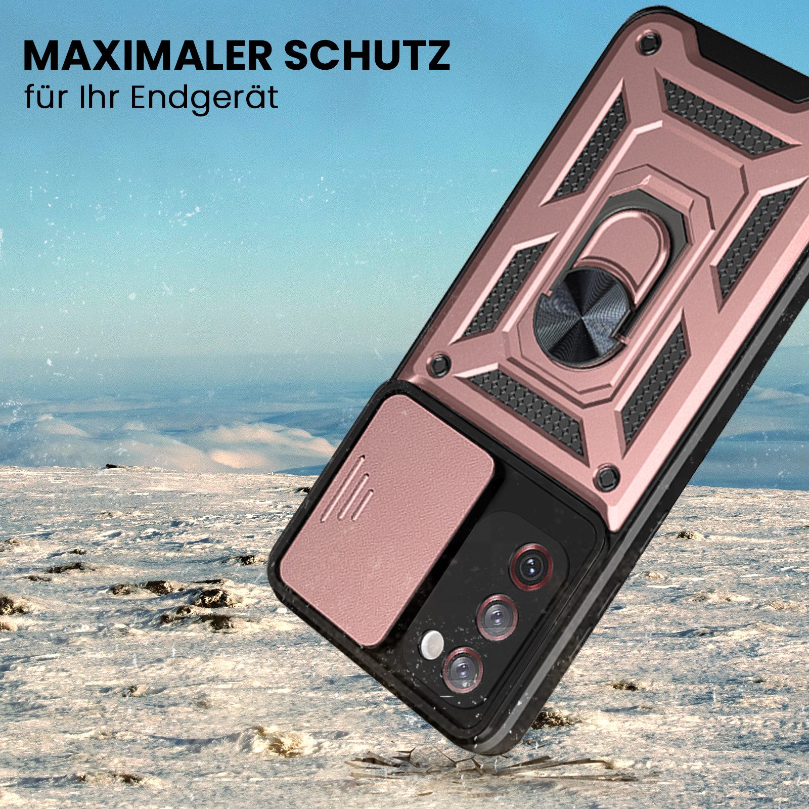 Tec-Expert Handyhülle Outdoor Cover Hülle für Samsung Galaxy S20 FE 6.5 Zoll, 6.5", Premium Hülle mit Kameraschutz aus verstärktem Polycarbonat