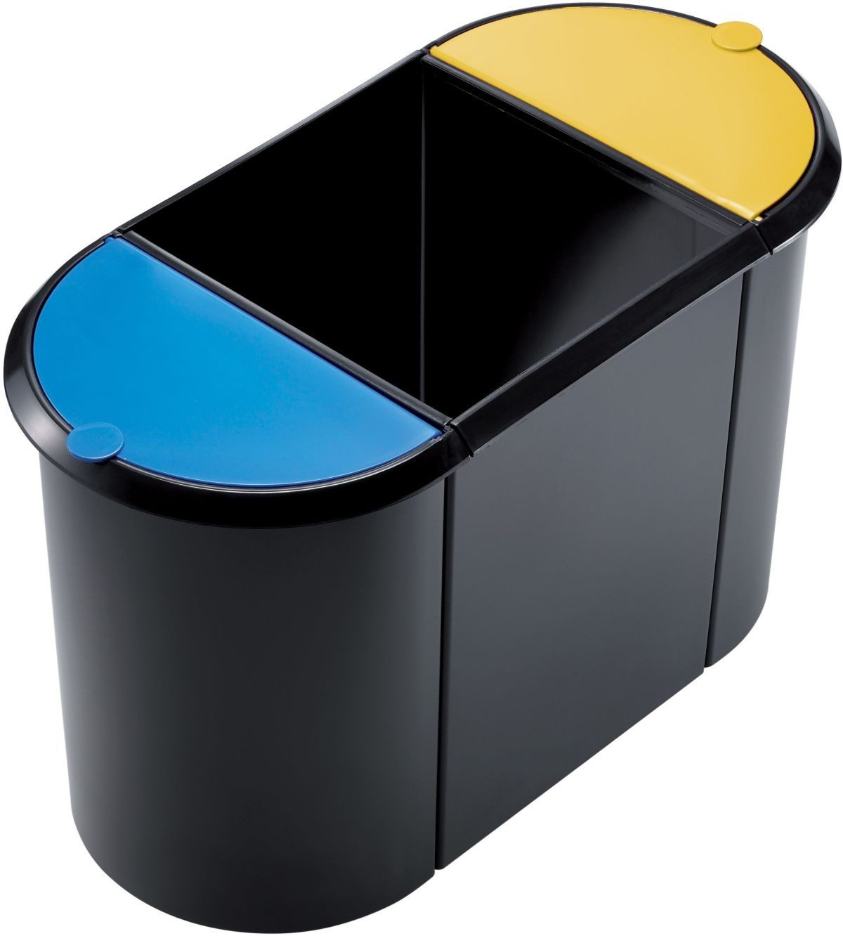 HELIT Papierkorb Trio-System-Papierkorb 38l schwarz/blau/gelb