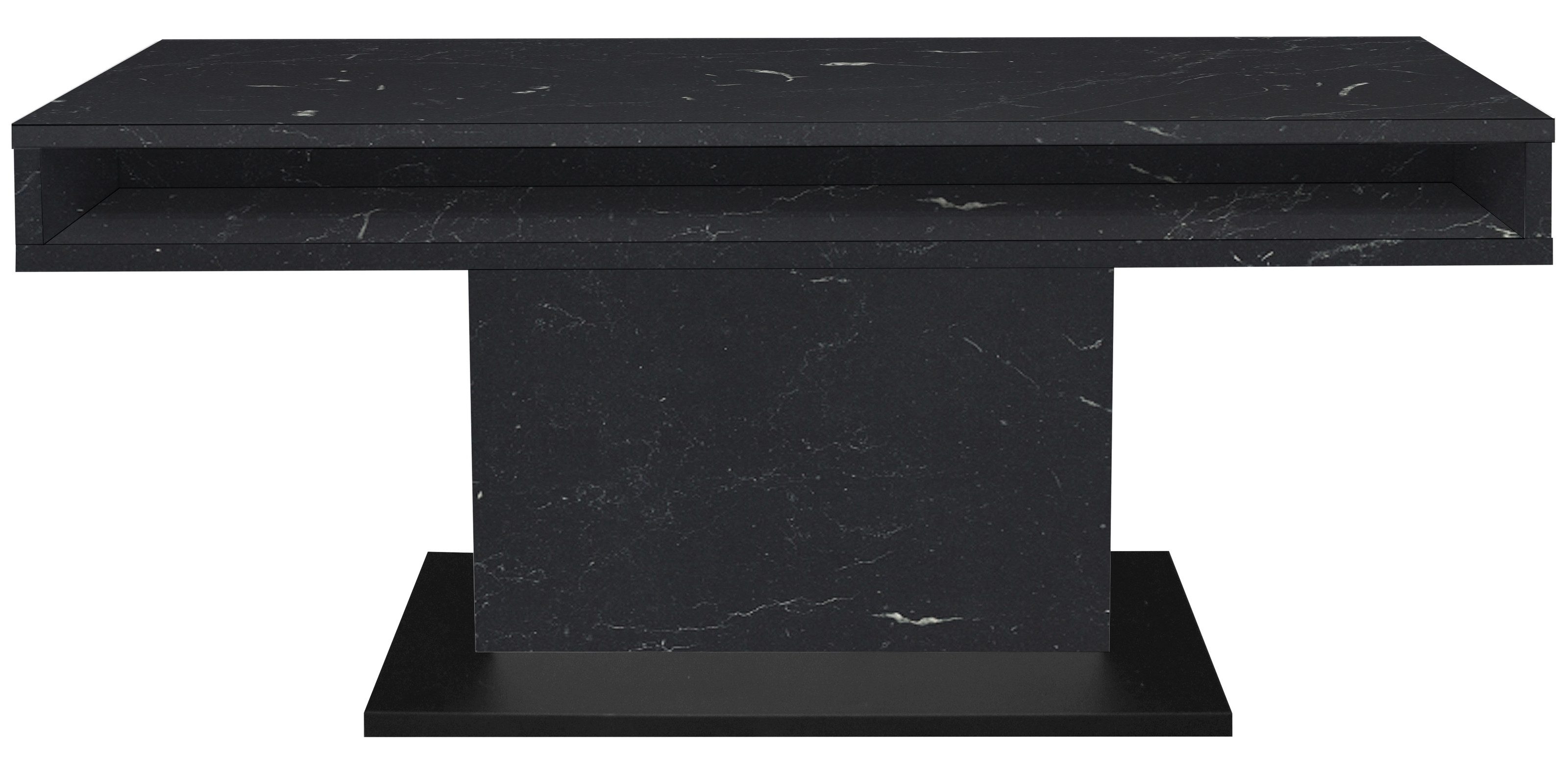 freiraum Couchtisch Lift, in keramik optik schwarz / schwarz - 110x59/78x60cm (BxHxT)