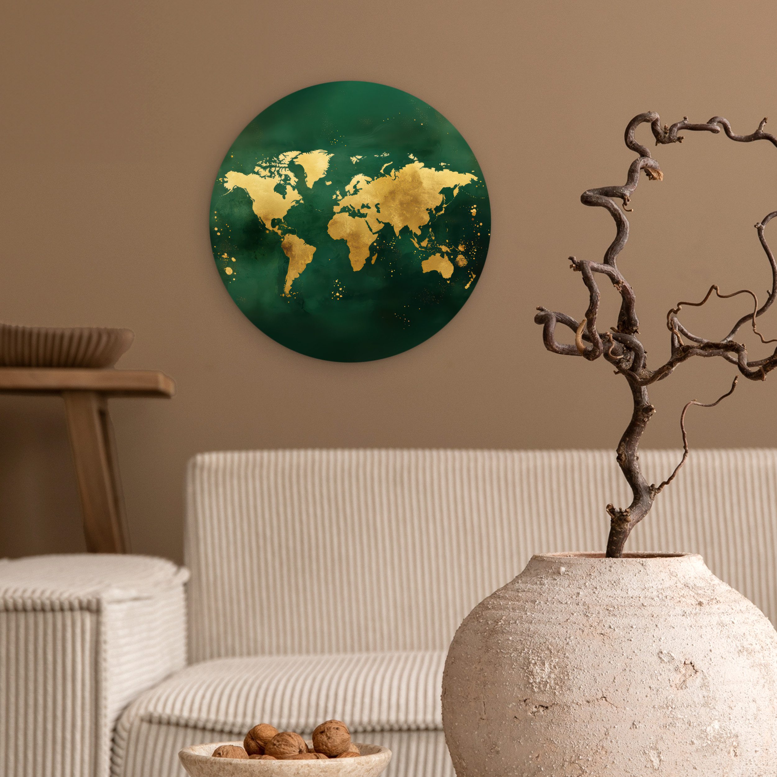 MuchoWow Gemälde Weltkarte - Grün - günstig online kaufen