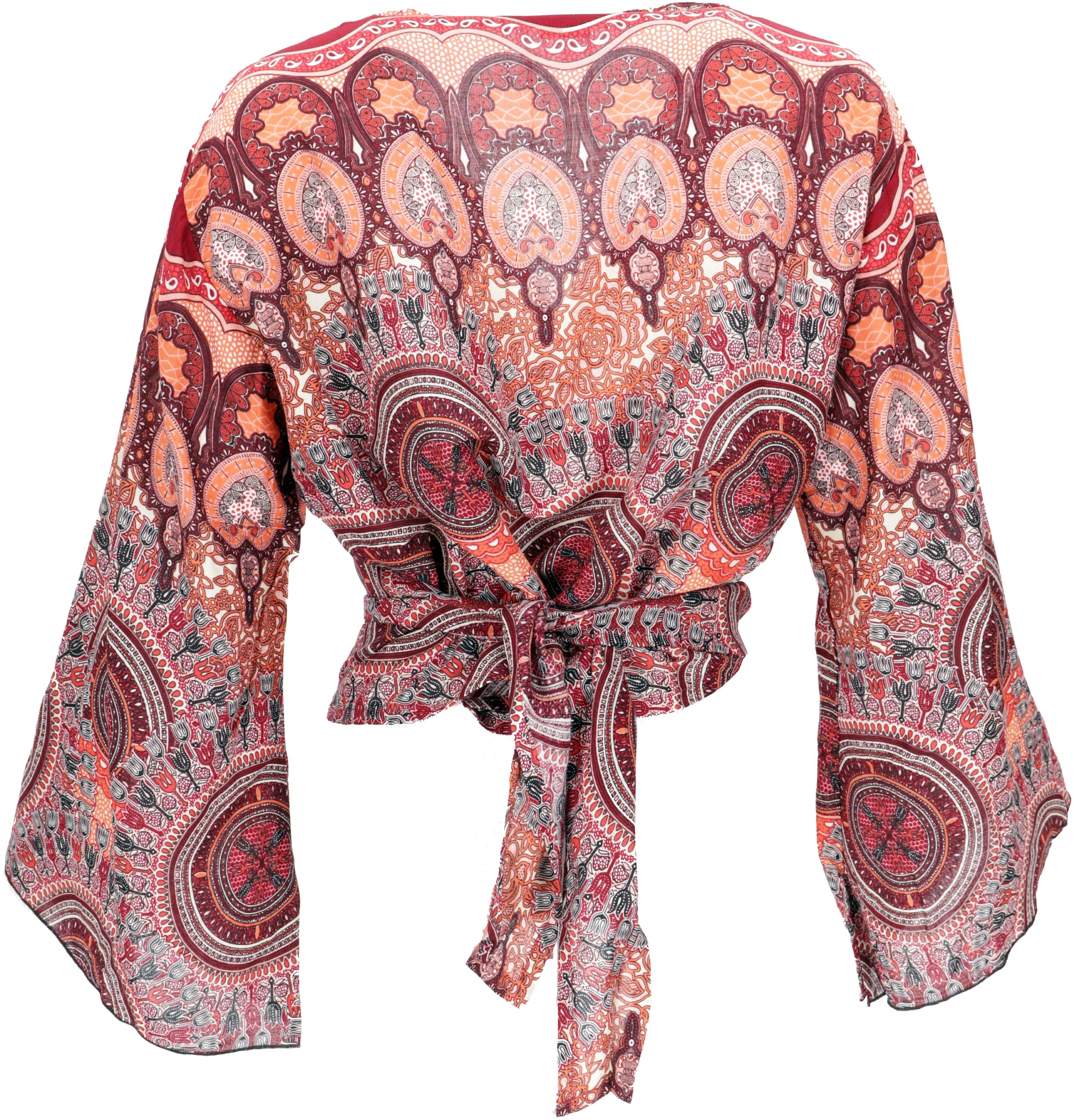 Guru-Shop Longbluse Kurztop, Boho Blusentop, Wickeltop, günstig online kaufen