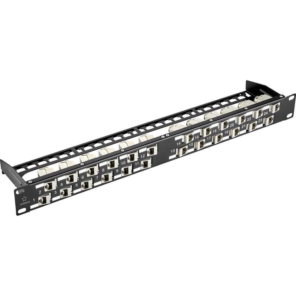 Renkforce 24 Port Netzwerk-Patchpanel 483 mm (19) Unbestückt 1 HE U Netzwerk-Patch-Panel