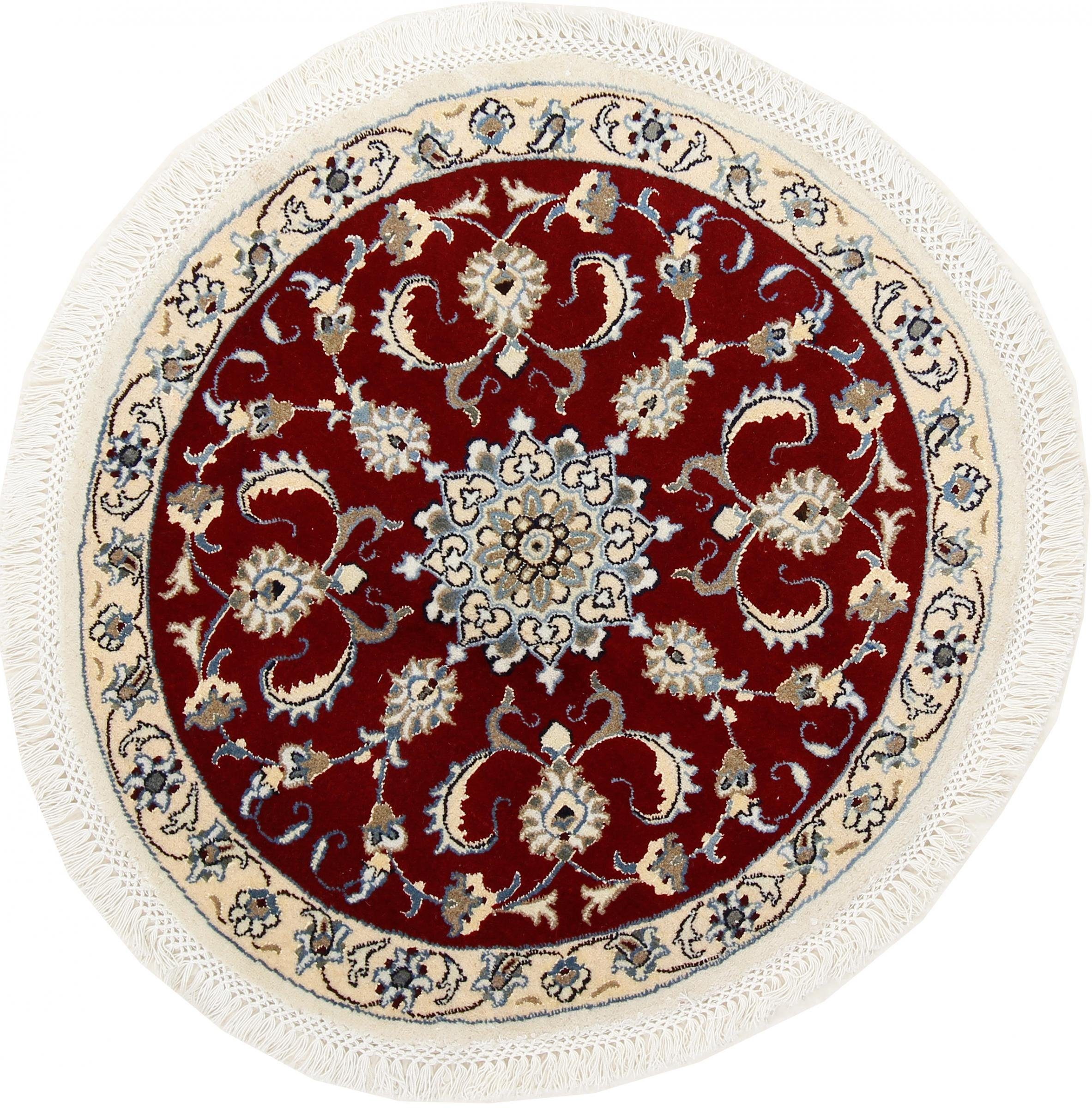 Nain Trading Orientteppich Perserteppich Nain 9La 99x101 Handgeknüpft, Rund, Höhe: 0.8 mm