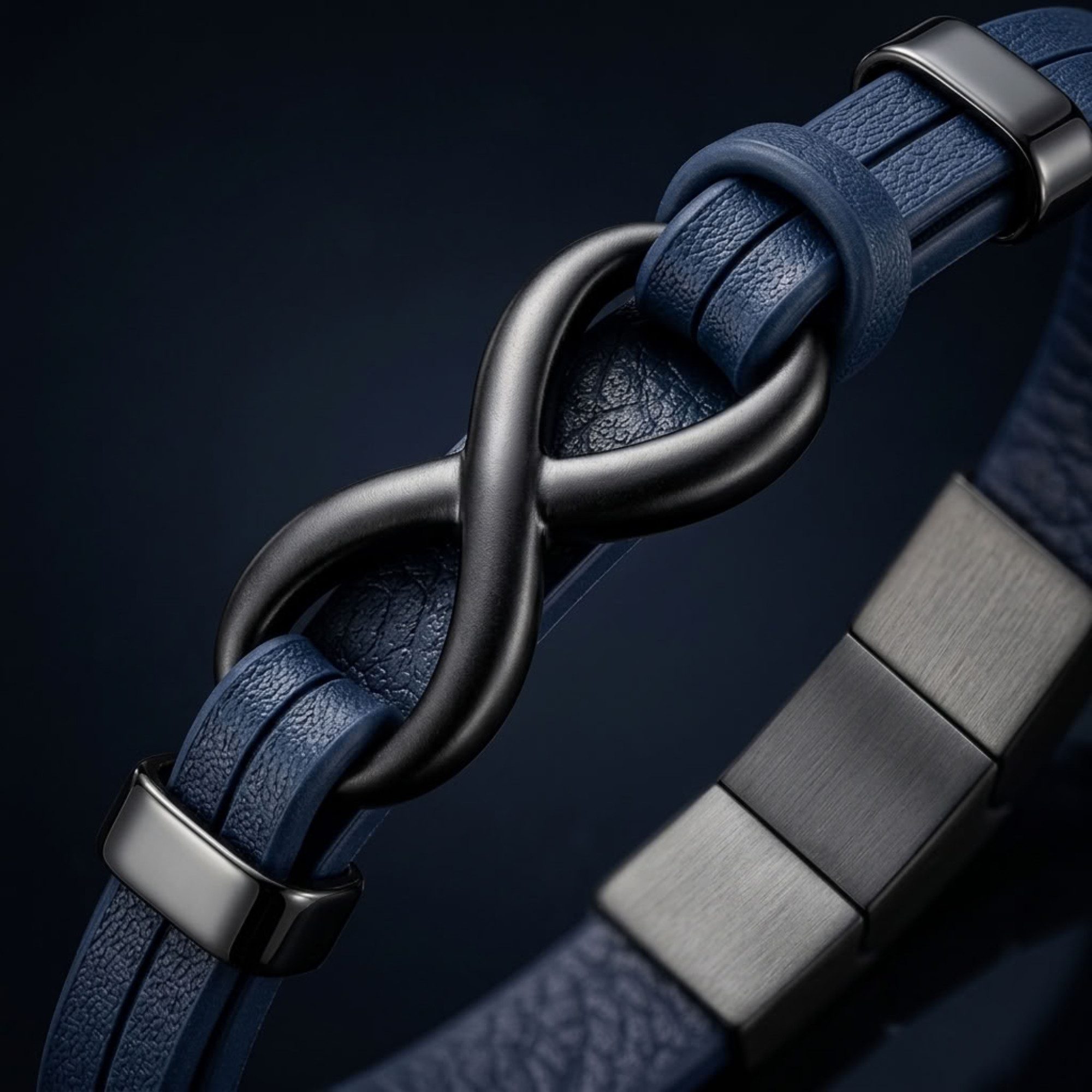 UNIQAL.de Lederarmband Unendlichkeit Leder Armband "INFINITY" Herren (Edelstahl, Echtleder, Casual Style, Handgefertigt), Designed in Germany – Bild 3 von 5