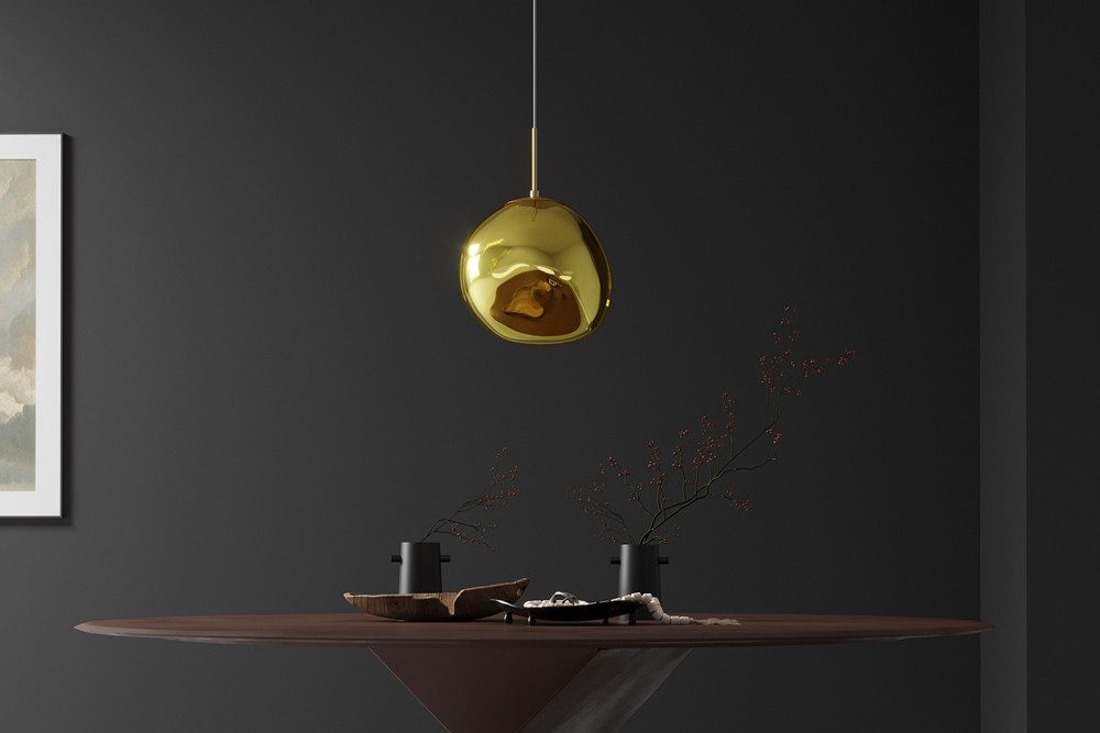 riess-ambiente Hängeleuchte LIQUID DIAMOND 20cm gold – Kugelleuchte aus Glas & Metall, keine besonderen Funktionen, ohne Leuchtmittel, moderne Pendelleuchte, rundes Design, für Esszimmer oder Wohnzimmer