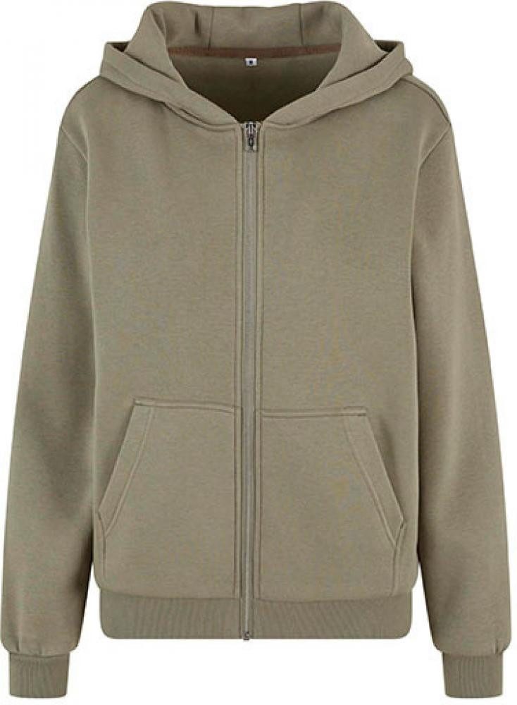 Build Your Brand Kapuzensweatjacke Damen Fluffy Zip Hoody Kapuzenjacke
