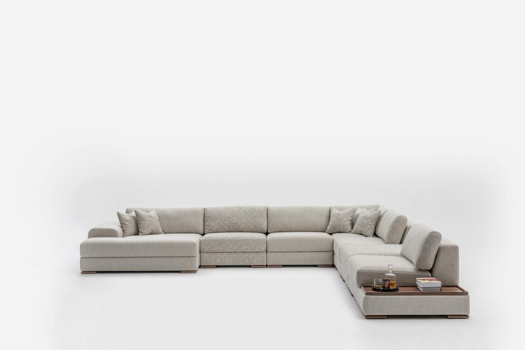 JVmoebel Ecksofa Modern Sofa U Form Design Möbel Luxus Wohnzimmer Grau, Made in Europe
