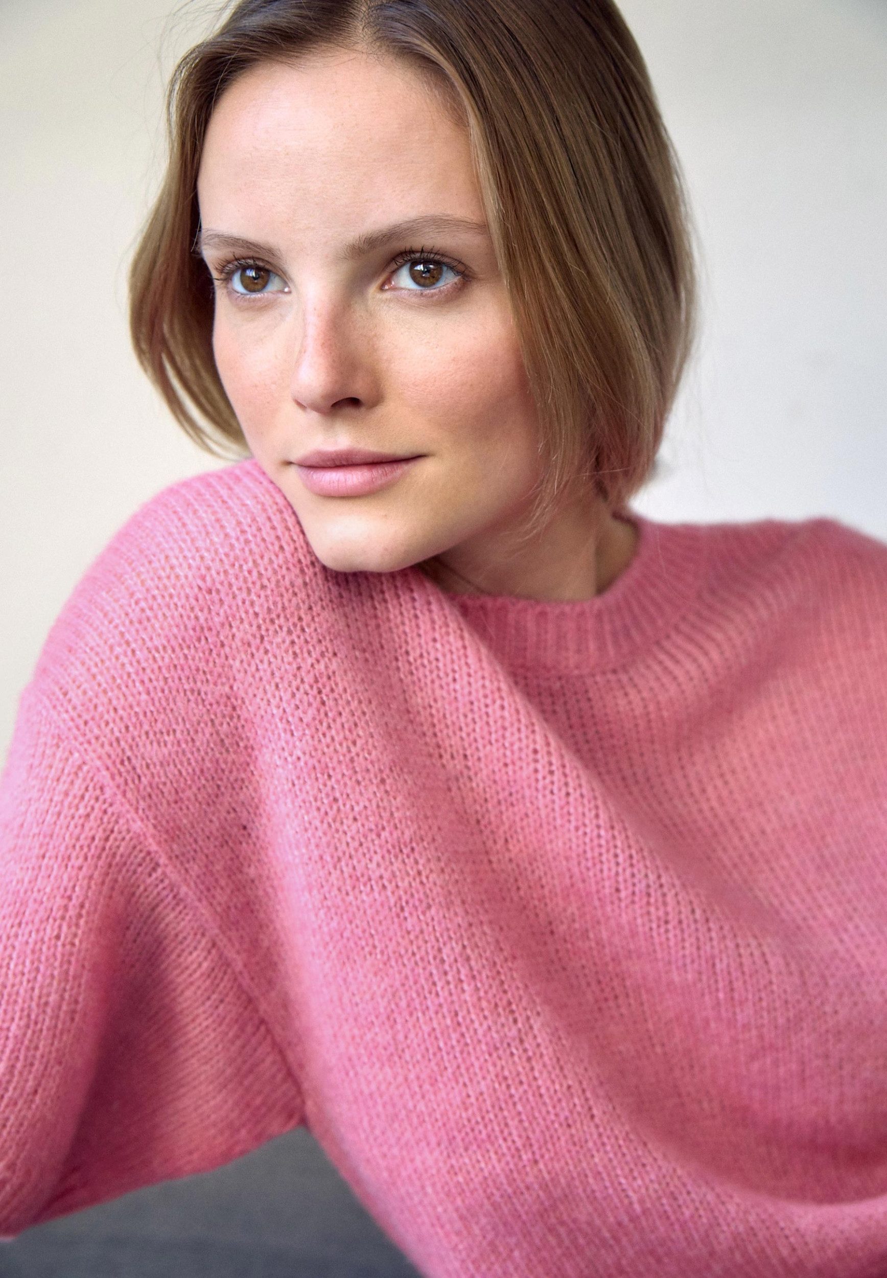 MORE&MORE Wollpullover Cape-Pullover, 3/4 Sleeve berry günstig online kaufen