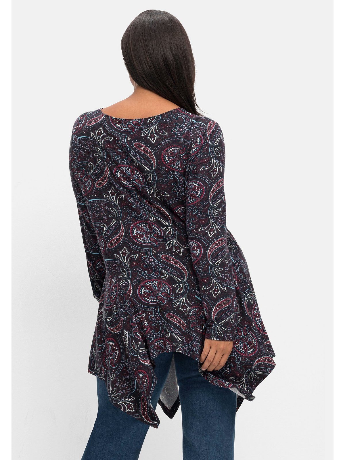 sheego by Joe Browns Langarmshirt mit Paisley-Print Größen in Große Longform