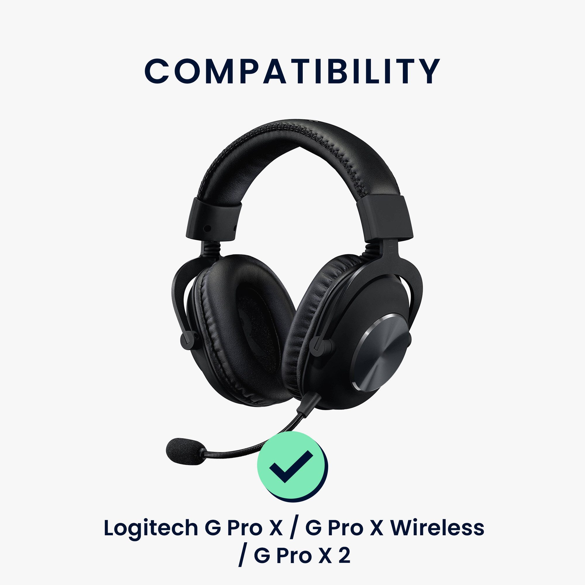 kwmobile 2x Ohr Polster für Logitech G Pro X / G Pro X Wireless / G Pro X 2 HiFi-Kopfhörer (Ohrpolster Kopfhörer Kunstleder für Over Ear Headphones Cooling Effe – Bild 3 von 5