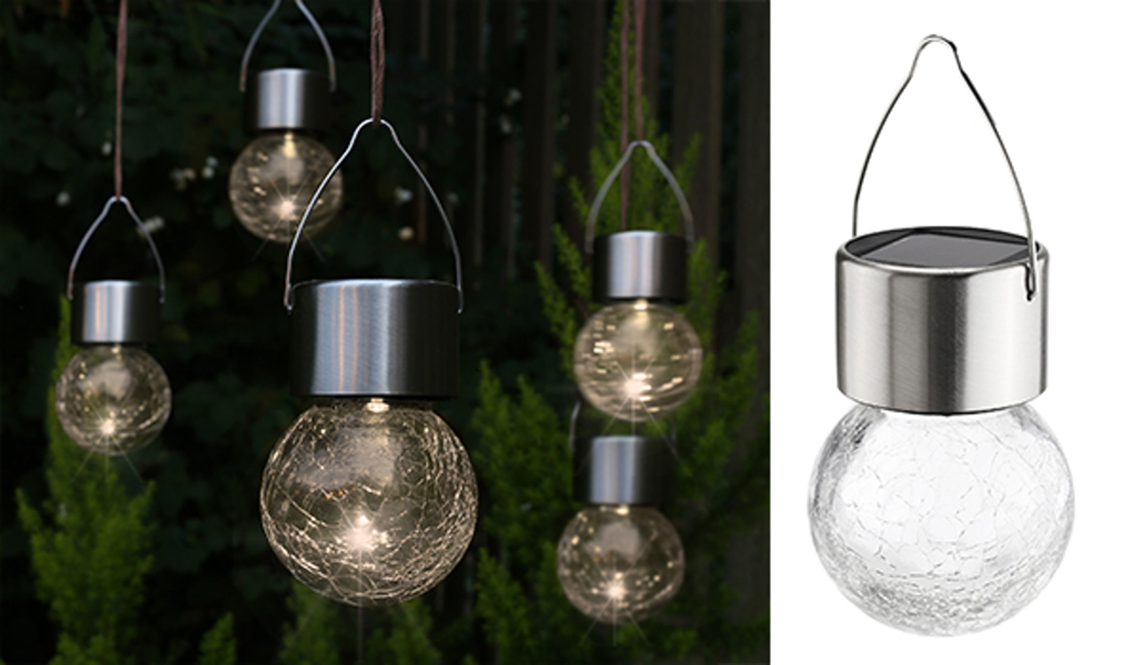 Hi Solar-led-lichter Zum Aufhängen 5 Stk. Risse-glas-design günstig online kaufen