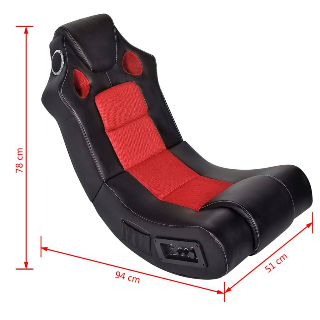 Kunstleder | (1 vidaXL Rot Rot St) Musiksessel und Rot Gaming-Stuhl Schwarz