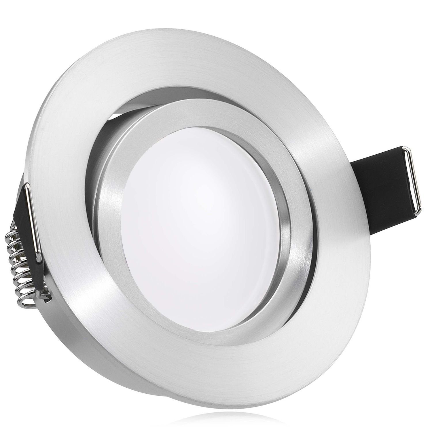matt Leuchtmitt Set Einbaustrahler Einbaustrahler flach in LED LEDANDO aluminium LED mit 5W extra