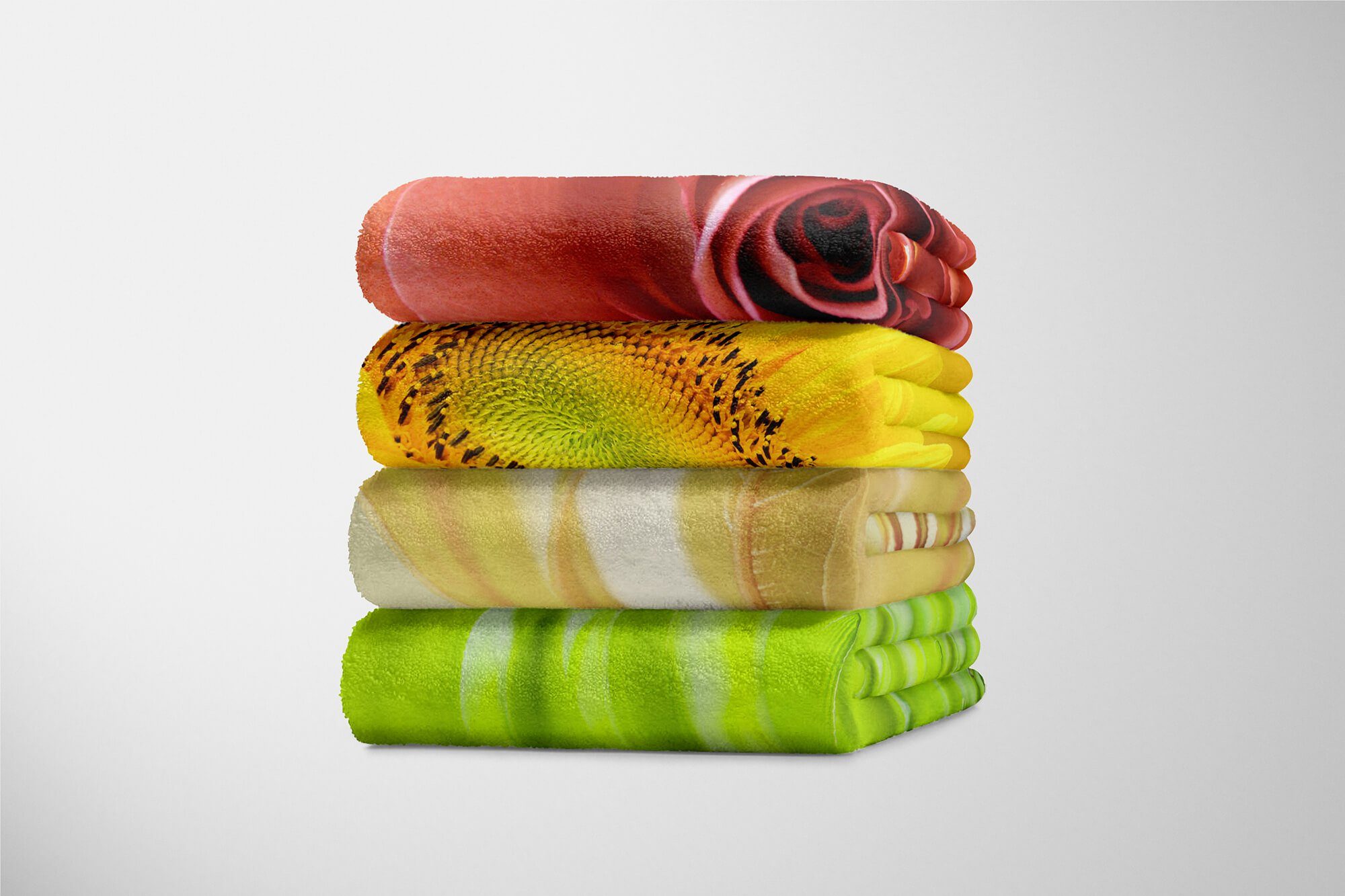 Baumwolle-Polyester-Mix Handtuch Handtücher (1-St), mit Sinus Strandhandtuch Kuscheldecke Fotomotiv Art Handtuch Nahaufnahm, Saunatuch Pflanze