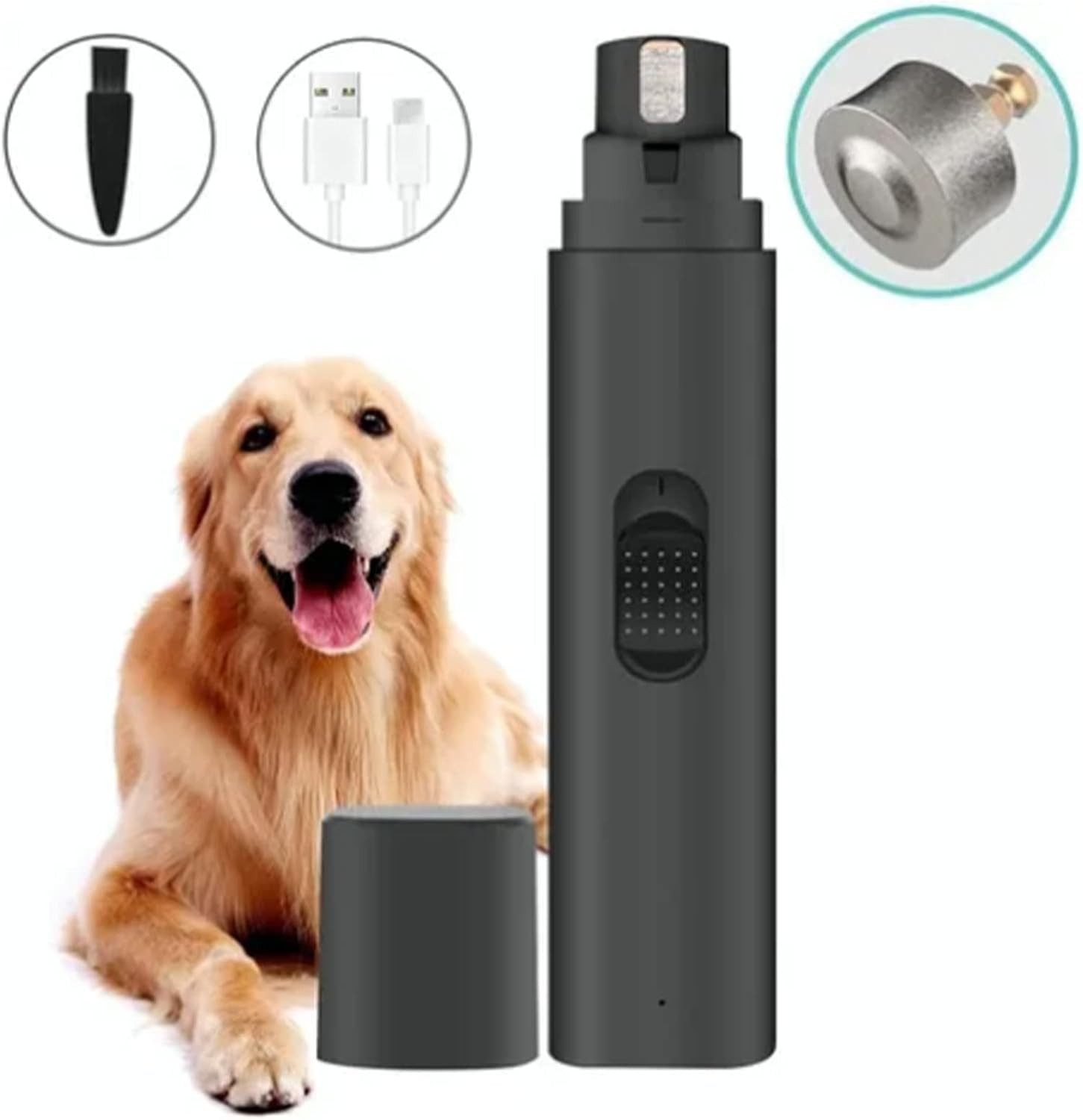 VEKROBOT Krallenschleifer Tragbare Haustier Nagelfeile Elektrisch leise aufladbar Katzen Hunde, (1 tlg., Einfach zu verwendendes elektrisches Nagelpflegegerät), Haustier-Pflegewerkzeug für Pfoten
