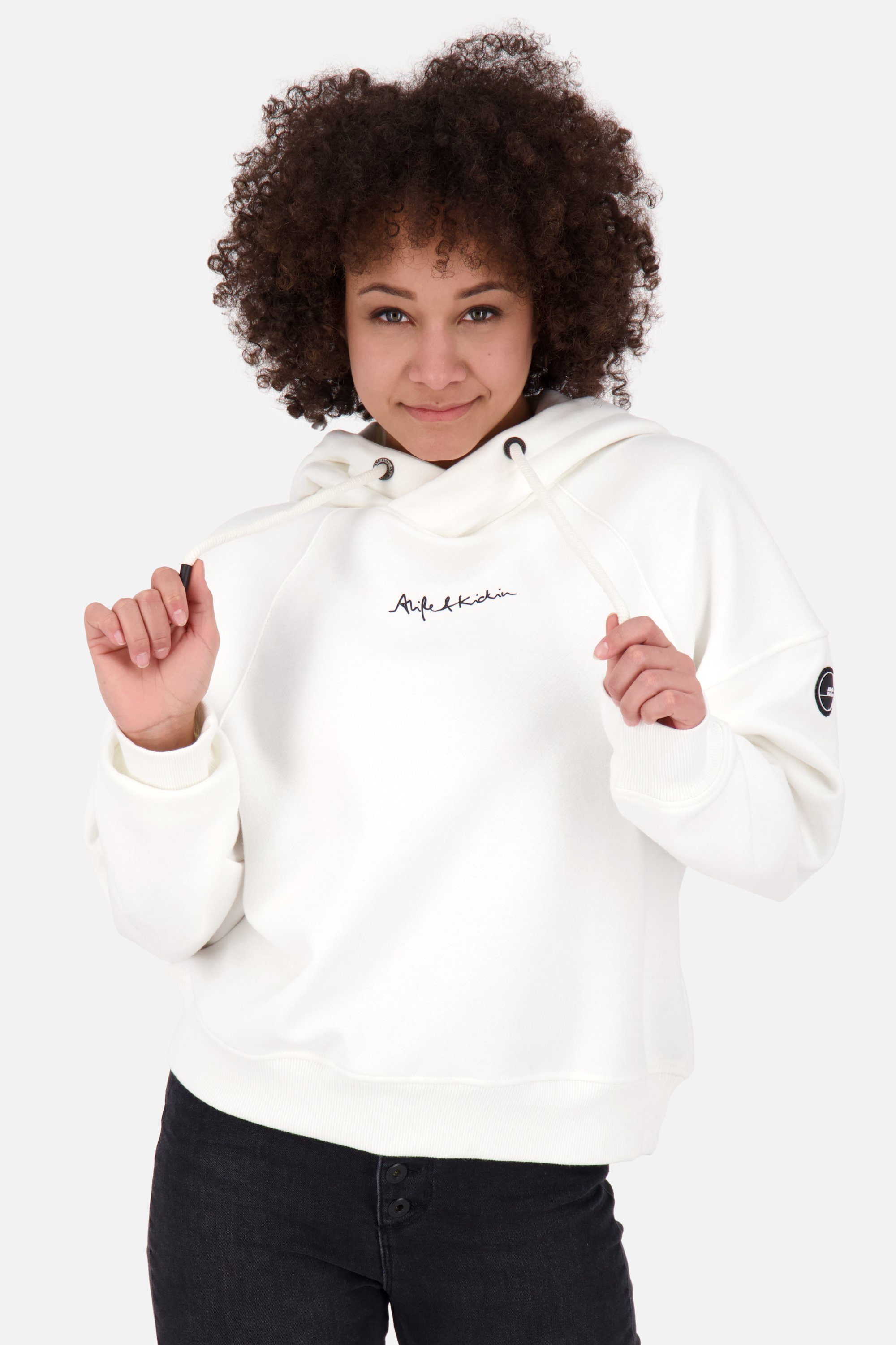 Kapuzensweatshirt, JessyAK Damen A Alife Kapuzensweatshirt Kickin & Pullover white Hoodie Sweatshirt
