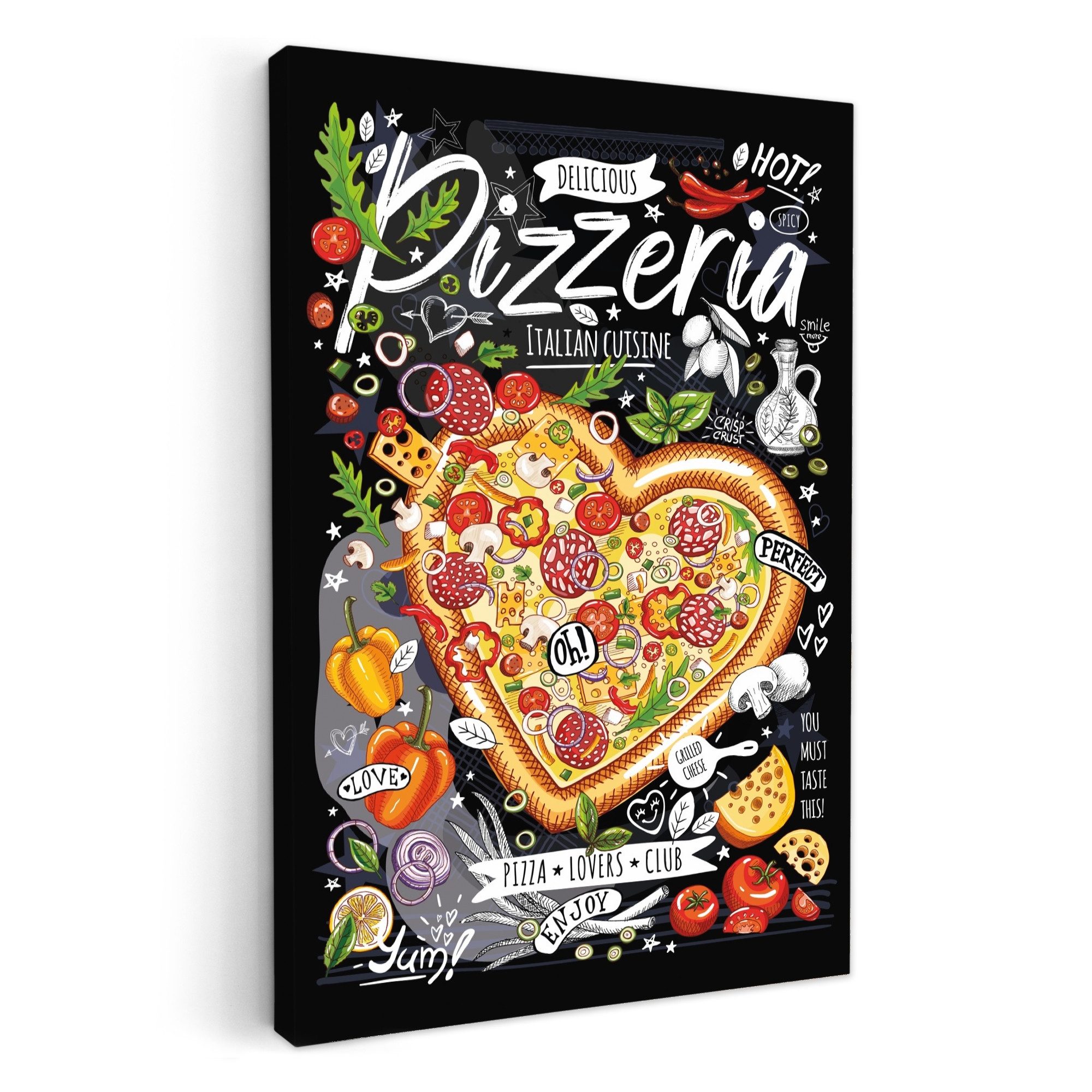 OneMillionCanvasses® Leinwandbild Pizzeria - Speisekarte - günstig online kaufen