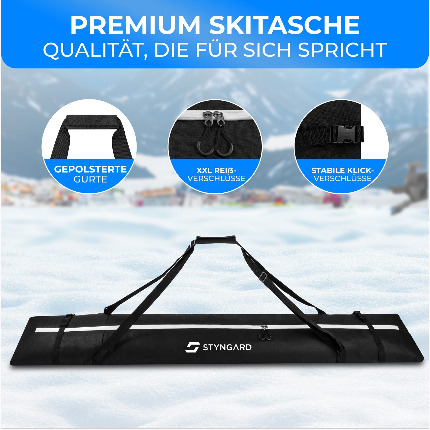 Styngard Skitasche ASPEN, [bis 180 cm] - Skisack 180 cm aus robustem Material