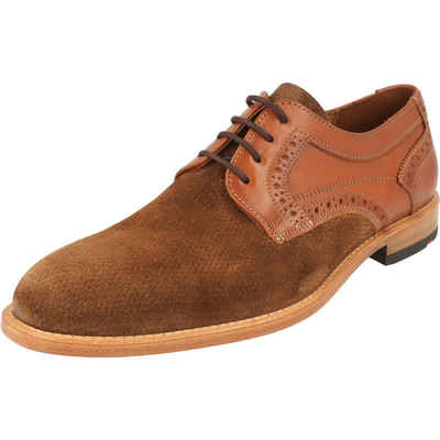 Men Nikolai 17-210-31 Herren Schuhe Derby Schnürer Leder Hellbraun Schnürschuh