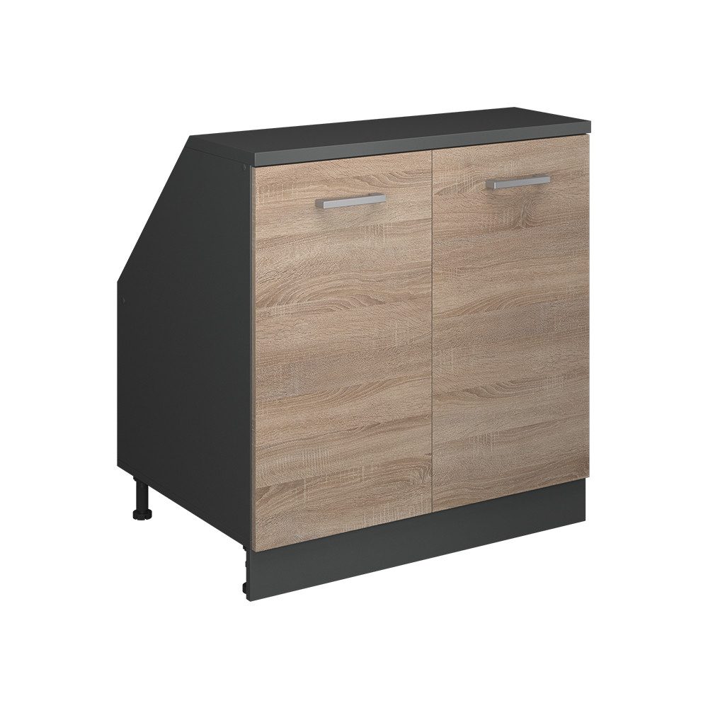 Vicco Kommode Rion, Sonoma/Anthrazit, 80 x 81.6 cm mit 2 Türen, Schrankkorpus 60... (1 St)