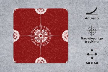 MuchoWow Gaming Mauspad Kompass - Reisen - Muster (1-St), Mousepad mit Rutschfester Unterseite, Gaming, 40x40 cm, XXL, Großes