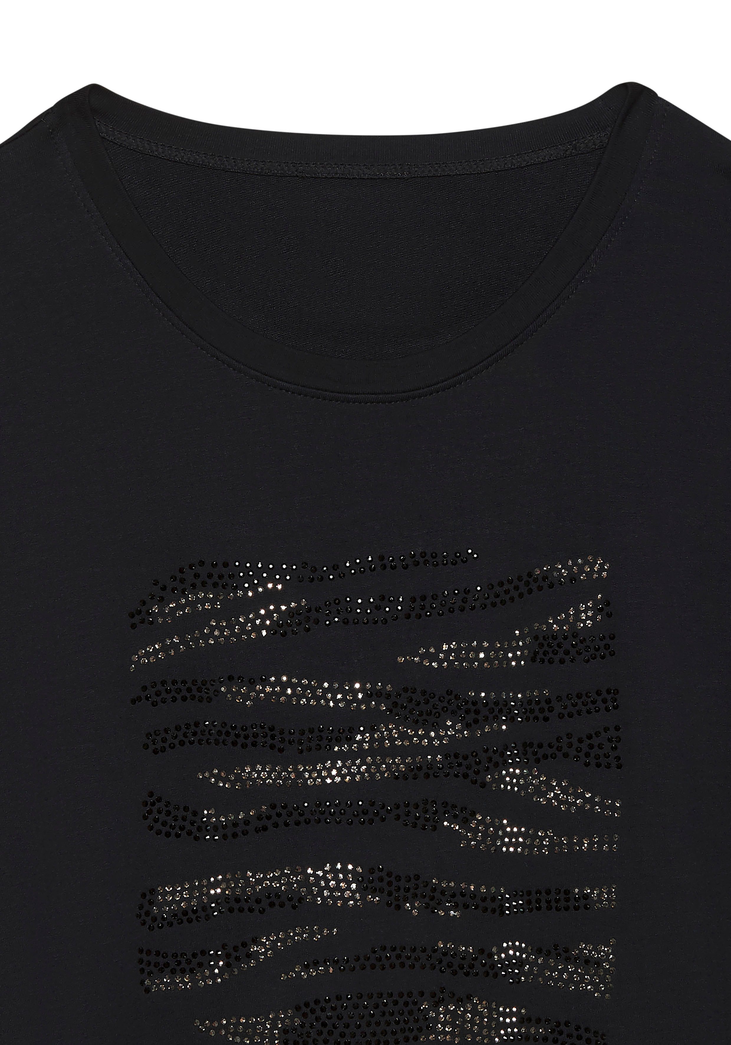 LASCANA 3/4-Arm-Shirt mit Strass-Dessin aus hochwertiger French Terry-Qualität aus Viskose