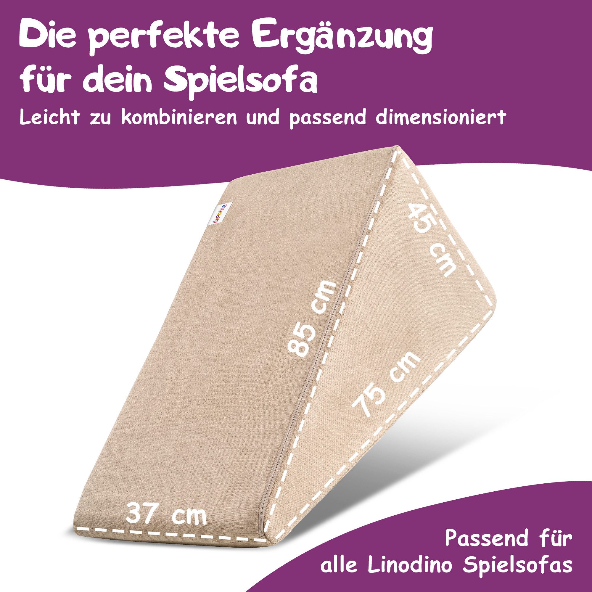 Linodino Kindersofa Rutsche – Spielsofa Add-on Slide Bauteil zur Erweiterung