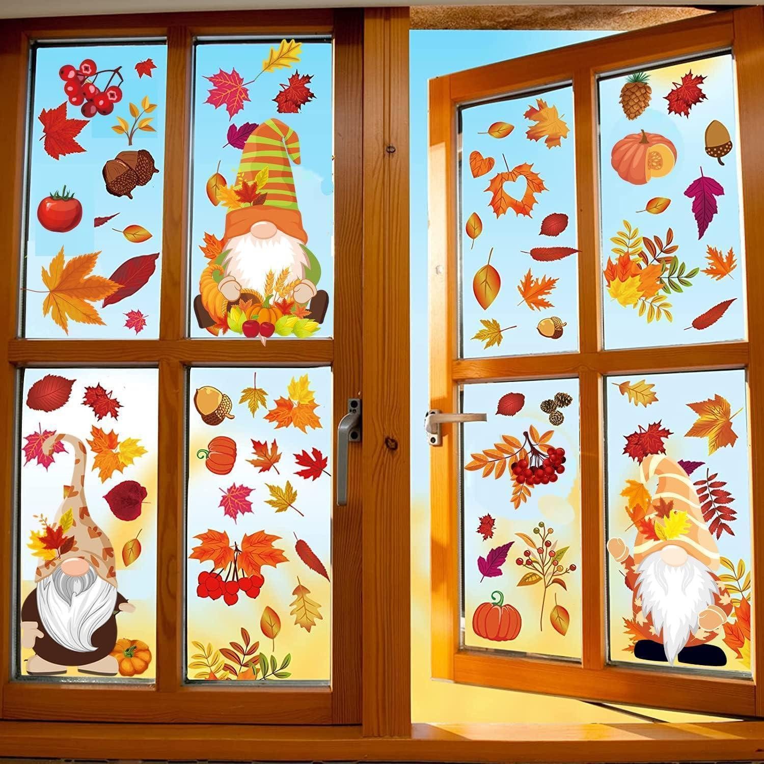 LuxusKollektion Fensterbild Thanksgiving Herbstdeko Fenster Aufkleber Selbstkleb