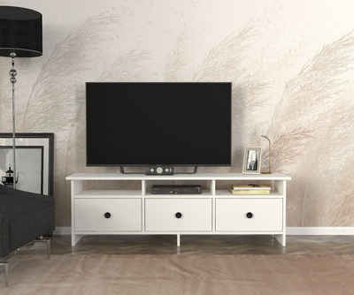 moebel17 TV-Regal TV Lowboard Jones Weiß, modernes TV Lowboard in Weiß